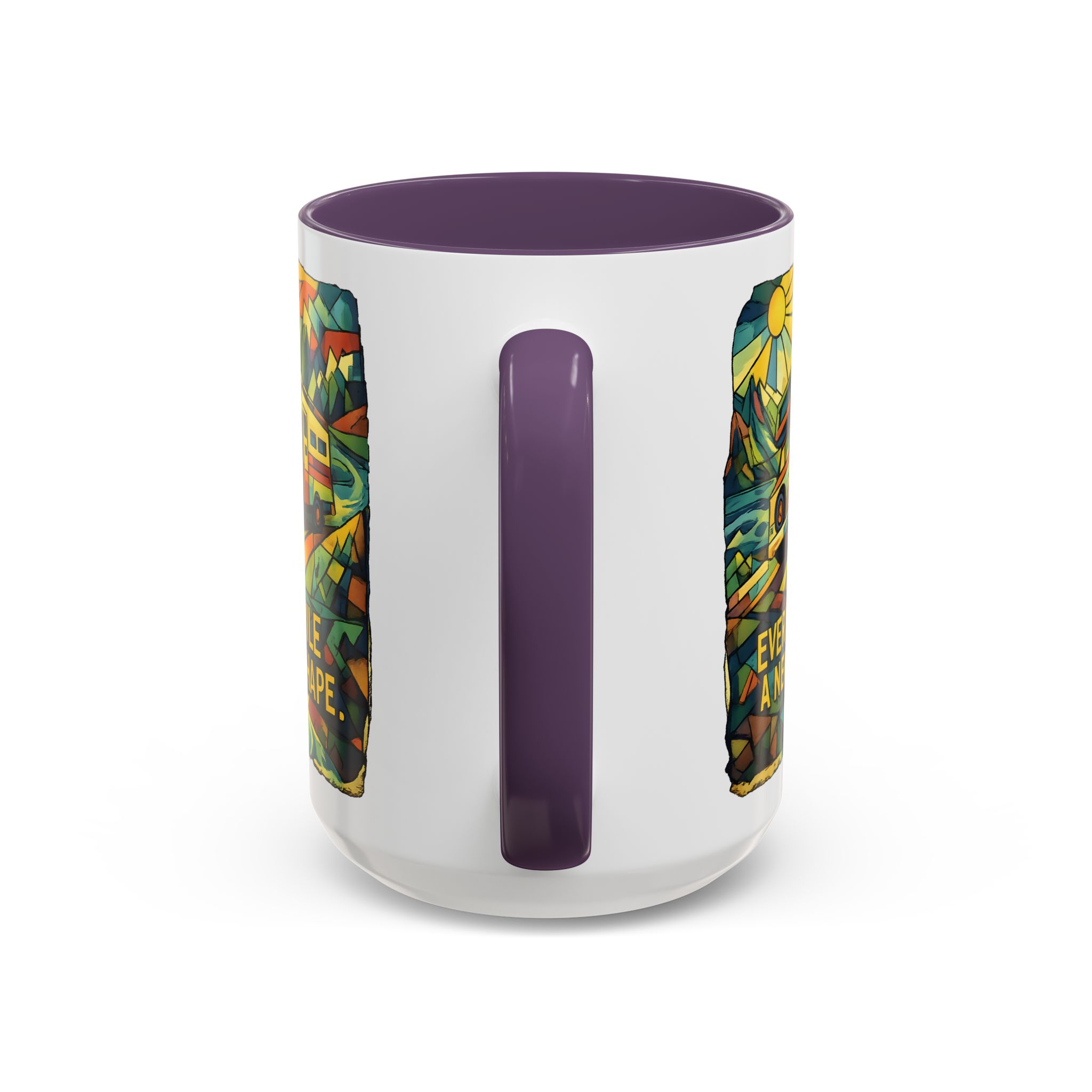 16817240713117688808_2048.jpeg Accent Coffee Mug (11, 15oz) — "Every Mile A New Shape" Design Cubic-Line