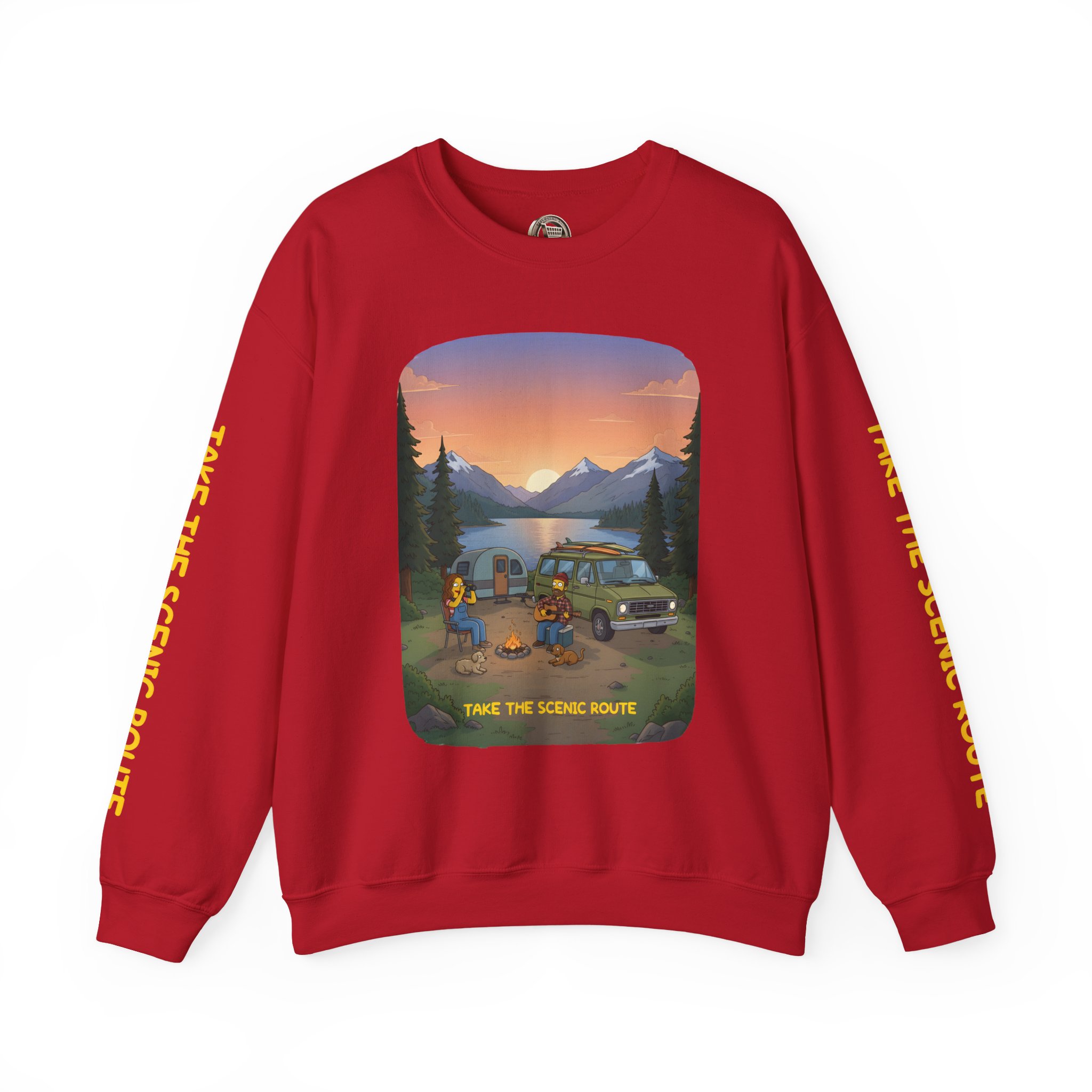 Unisex Heavy Blend™ Crewneck Sweatshirt — "Take The Scenic Route" Design Sitcom-Line