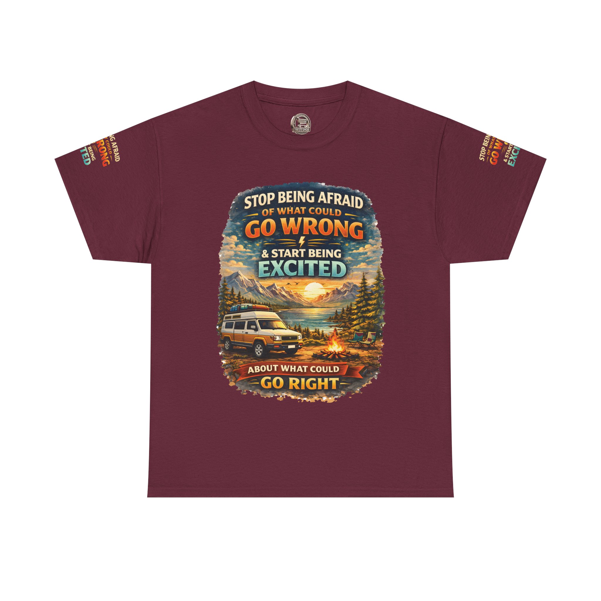 16832485470323369877_2048.jpeg Unisex Heavy Cotton Tee — "Stop Being Afraid Of What Could Go Wrong" Design Scenic-Line