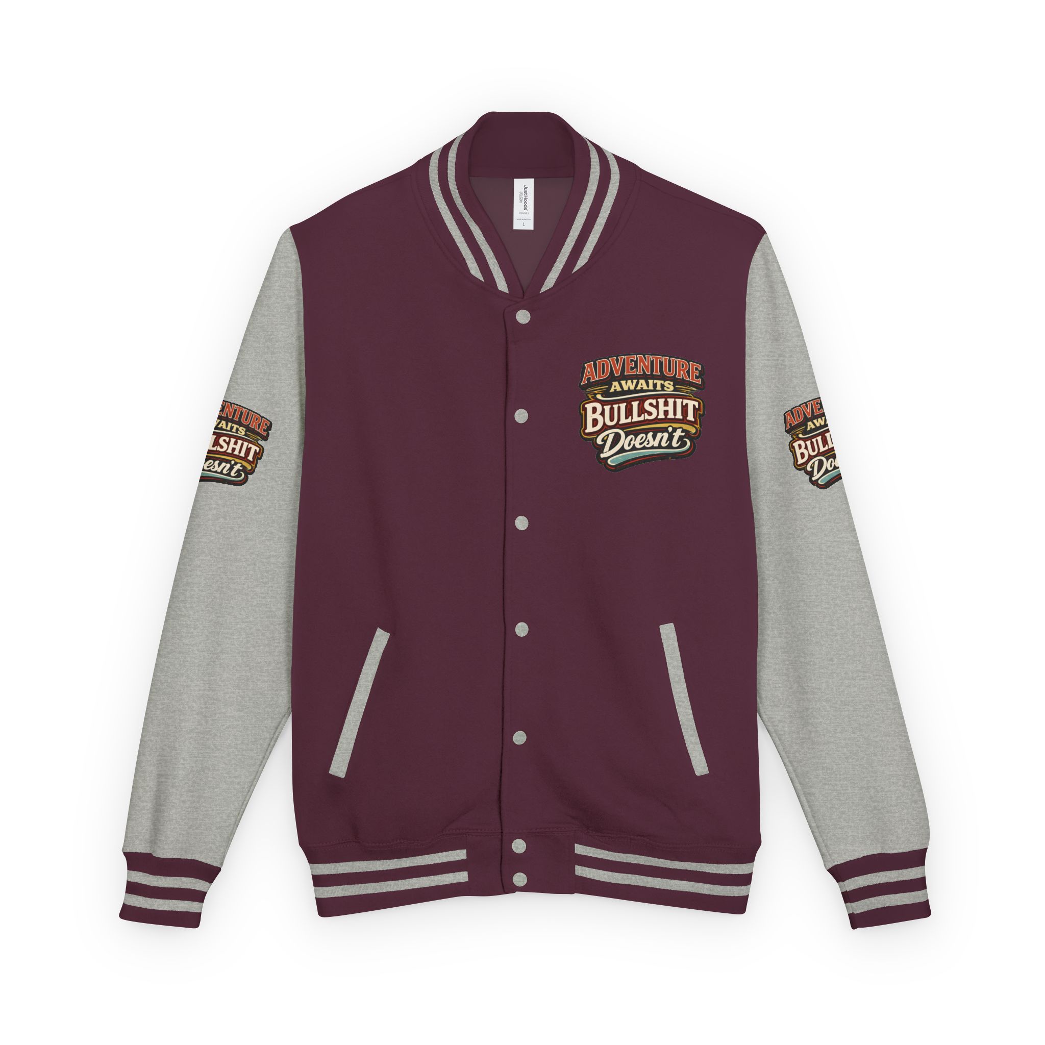 Unisex Heavyweight Letterman Jacket — "Adventure Awaits" Design F**K-Line