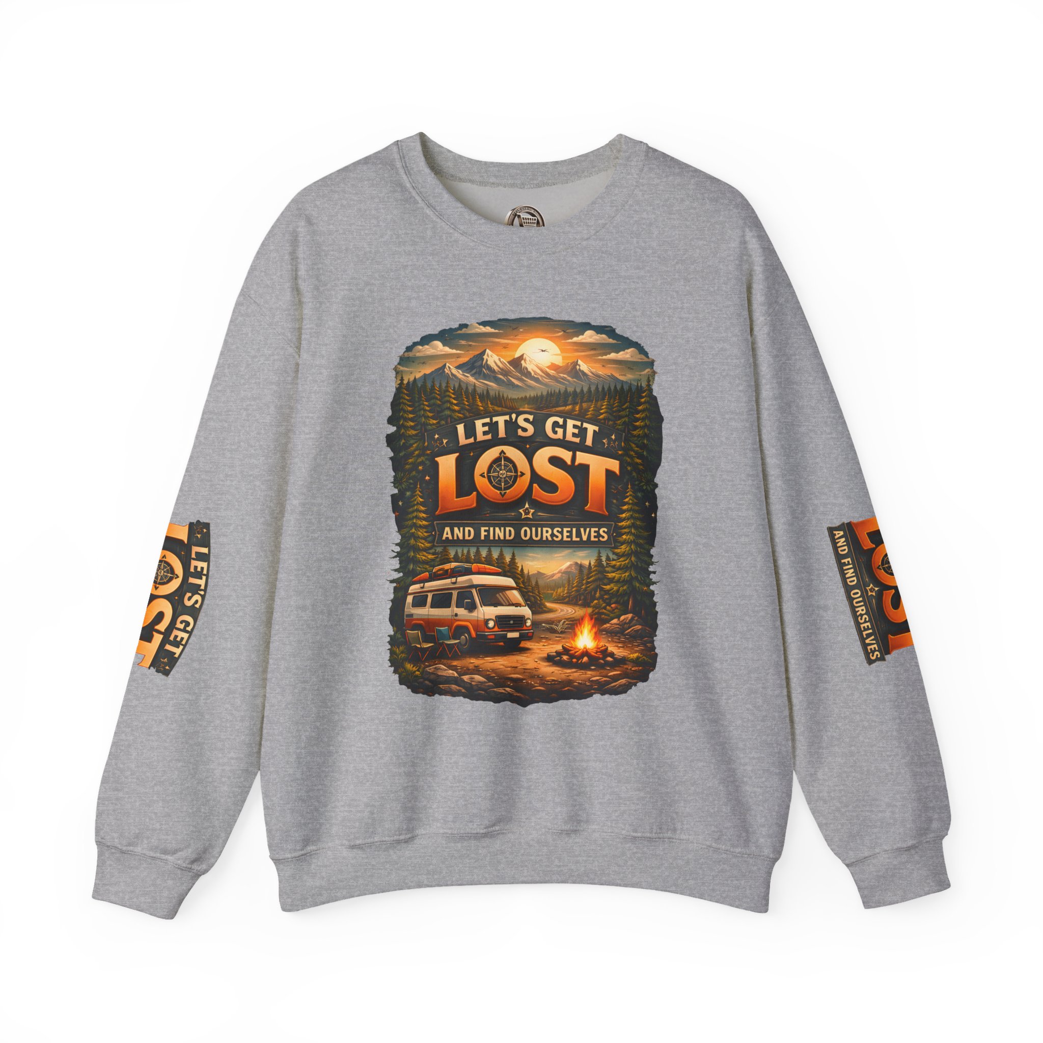 Unisex Heavy Blend™ Crewneck Sweatshirt — "Let´s Get Lost And Found Ourselfs" Design Scenic-Line