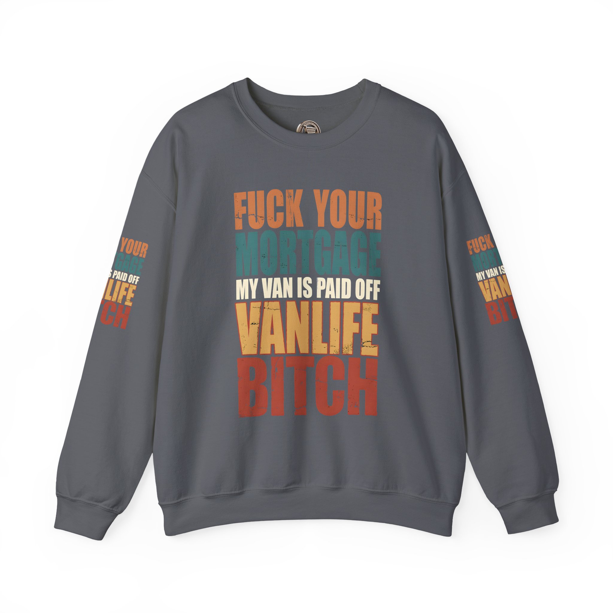 Unisex Heavy Blend™ Crewneck Sweatshirt — "Fuck Your Mortgage" Design F**K-Line