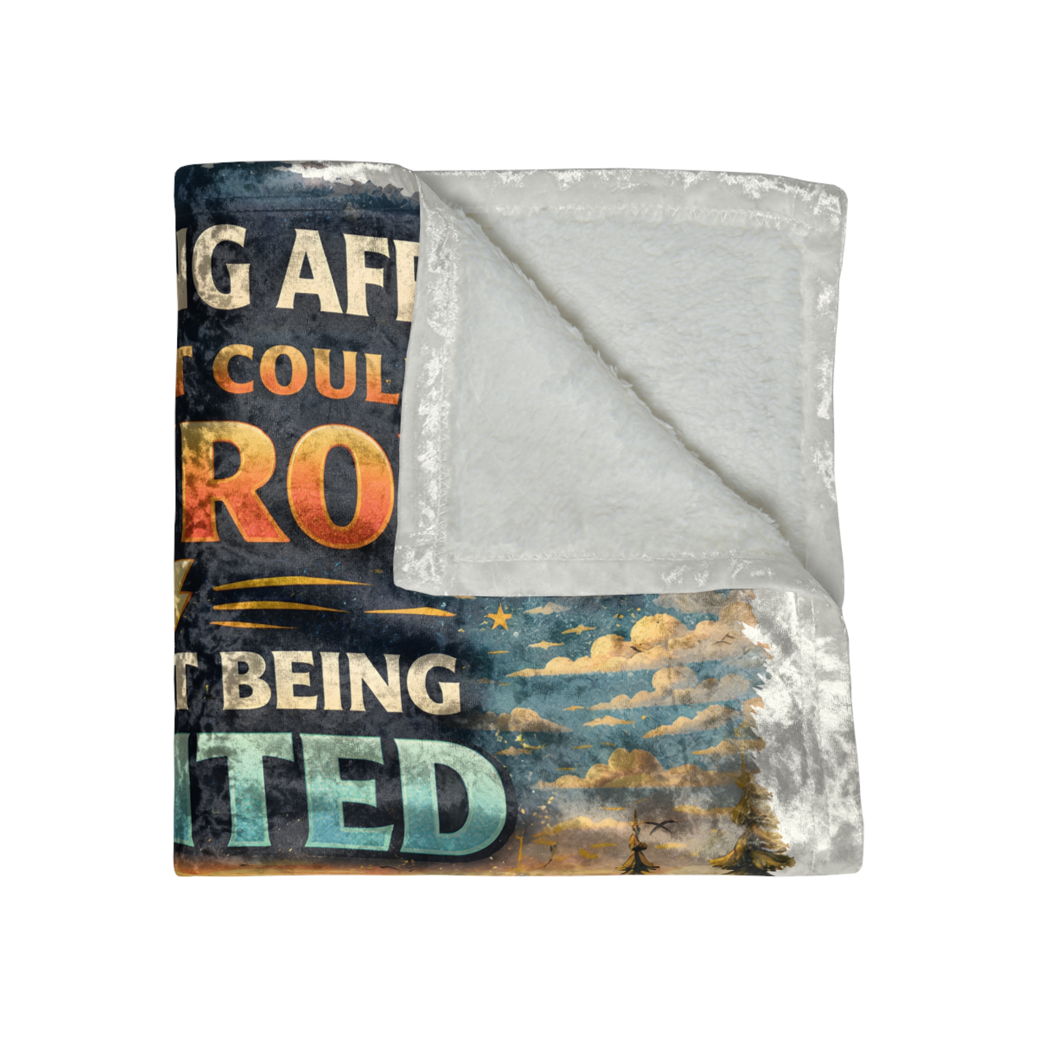 Crushed Velvet Blanket —"Stop Being Afraid Of What Could Go Wrong" Design Scenic-Line (Campervan)