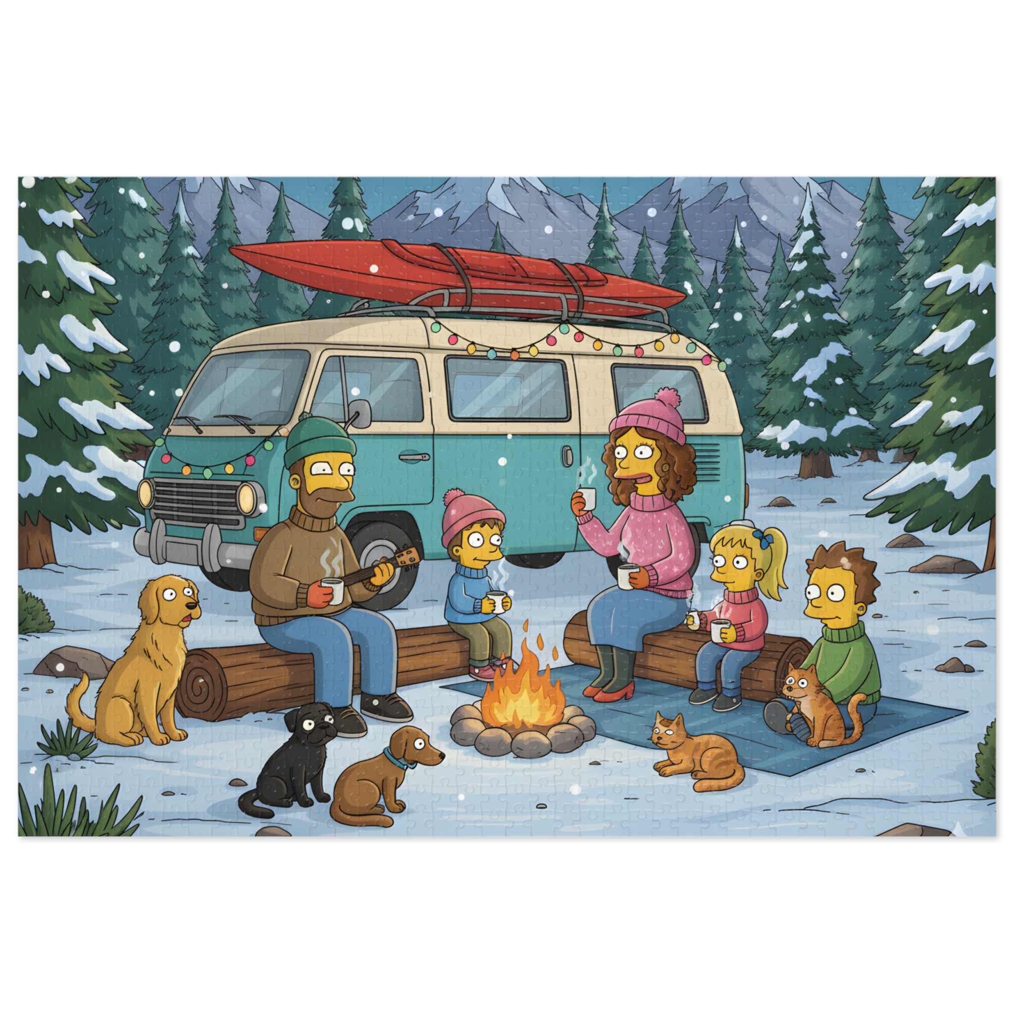 Jigsaw Puzzle with Tin — Scenic Jigsaw for Cozy Holidays