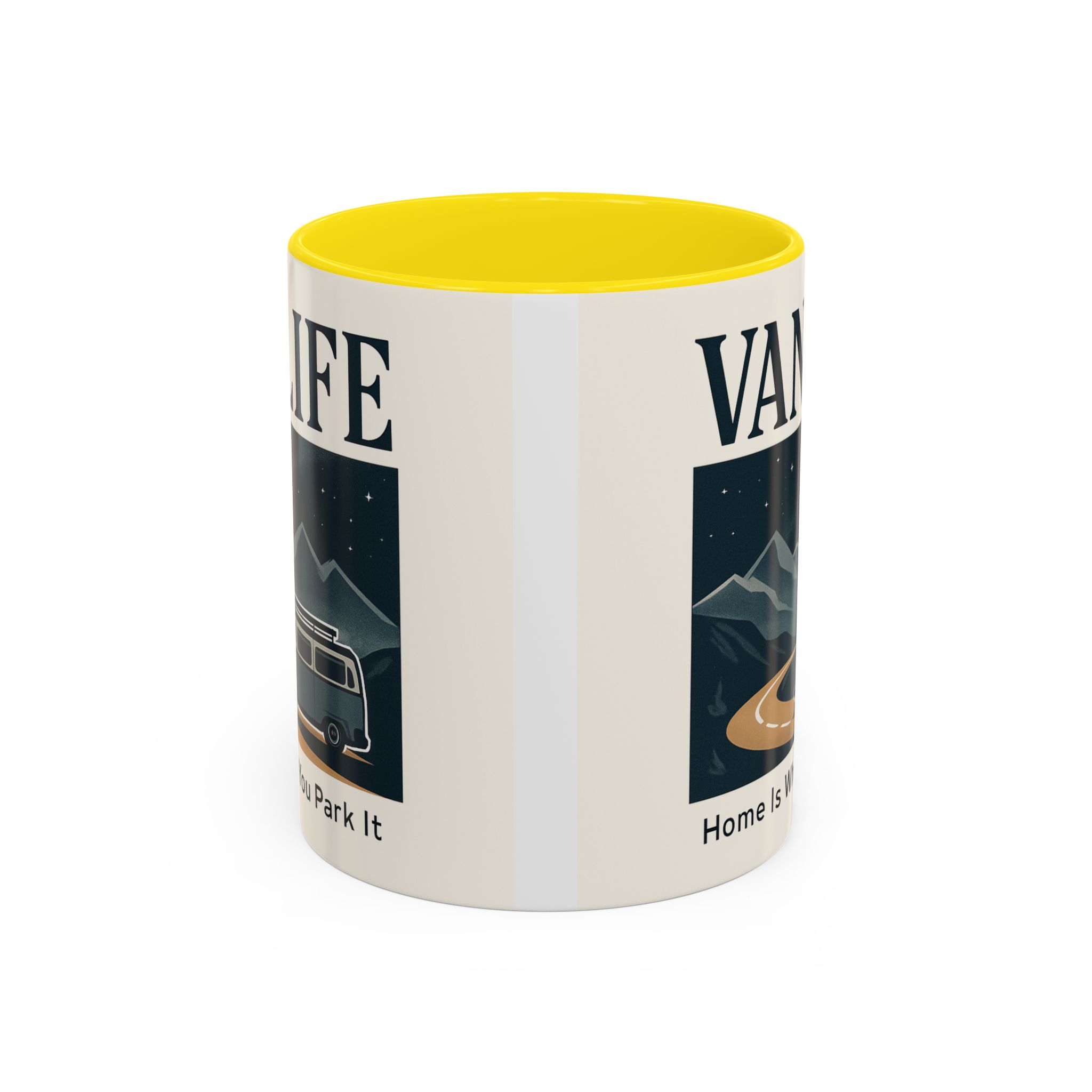 Coffee Mug — "Vanlife - Home Is Where You Park It" Accent Campervan Travel Mug
