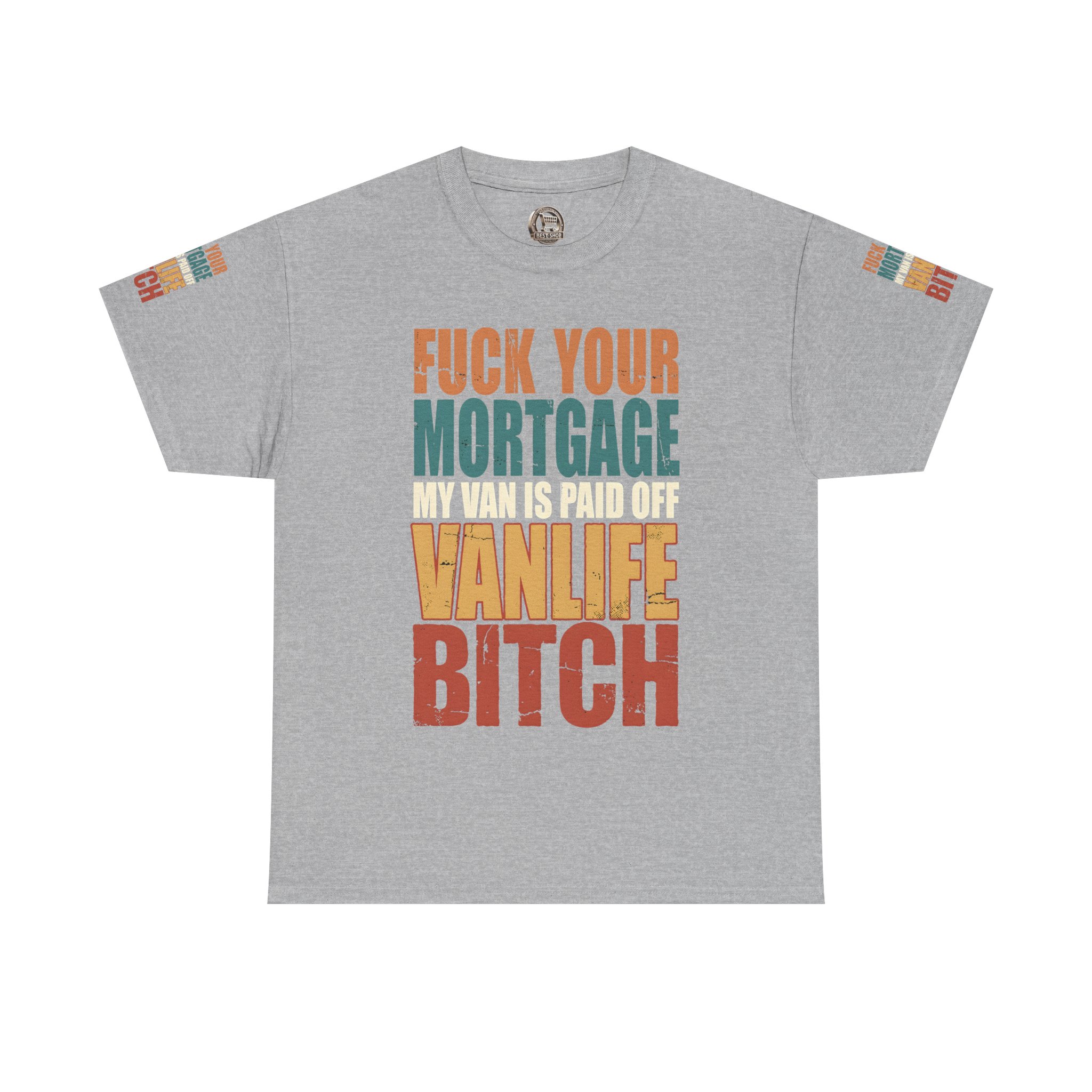 Unisex Heavy Cotton Tee — "Fuck Your Mortgage" Design F**K-Line