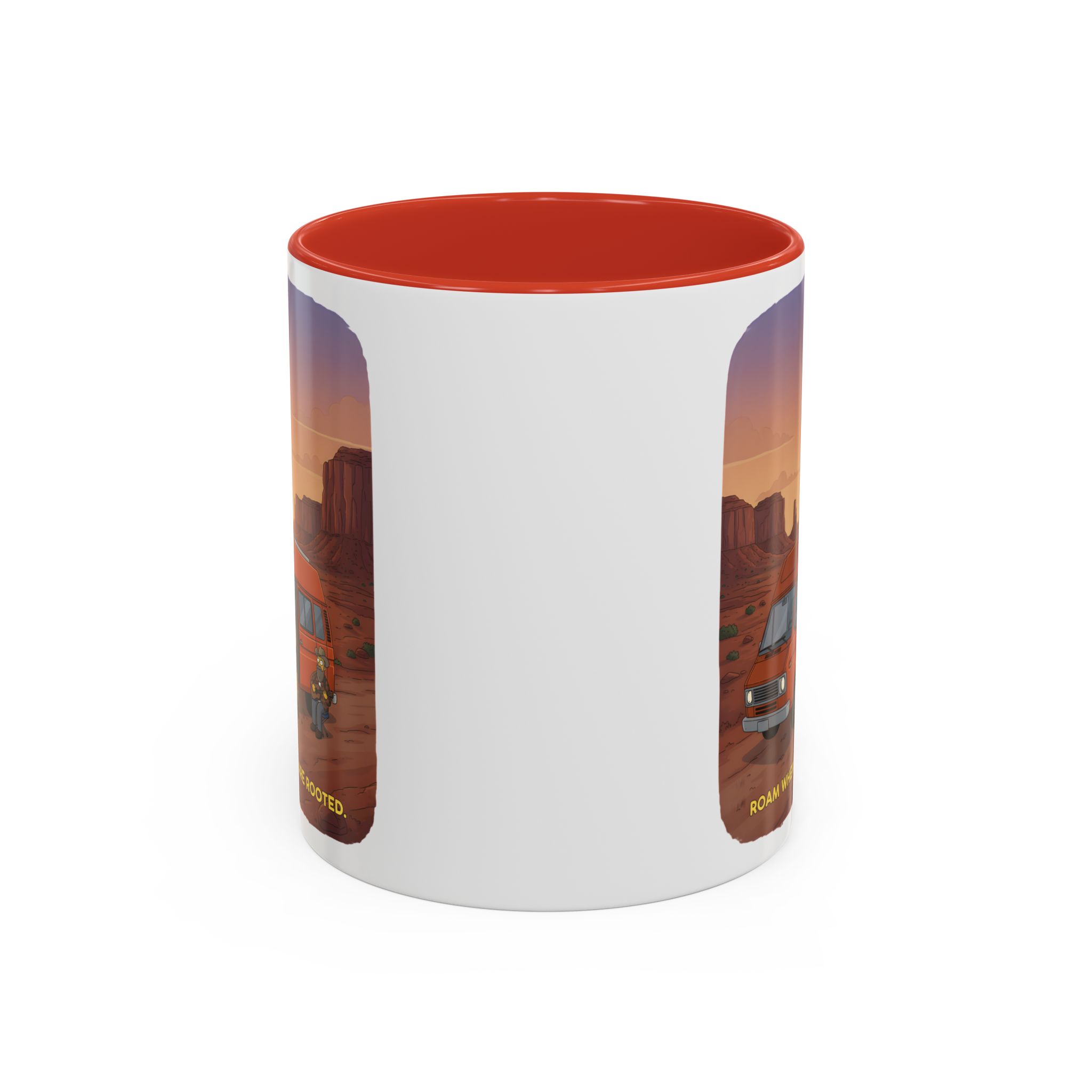 Accent Coffee Mug (11, 15oz) — "Roam Where You Are Rooted" Design Sitcom-Line