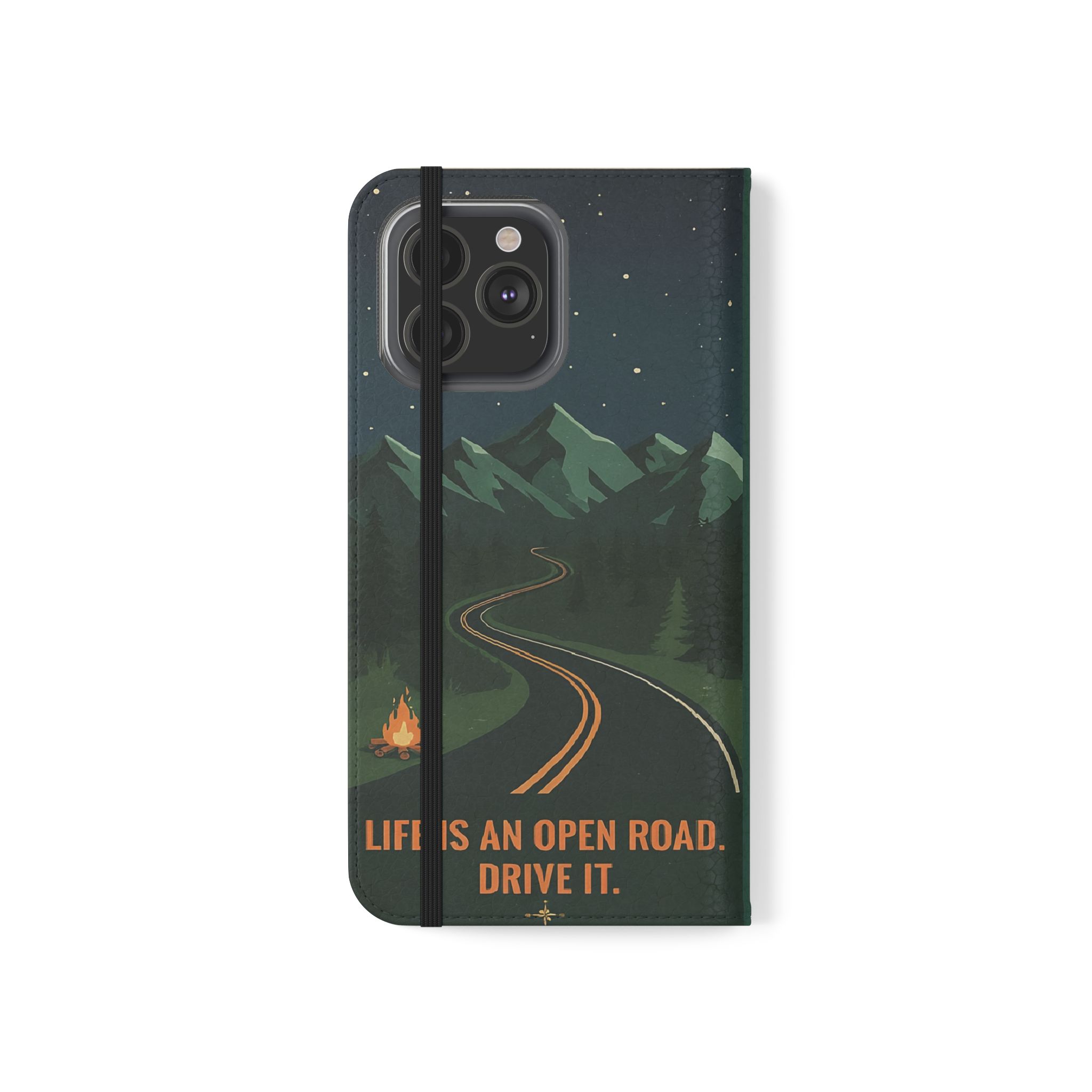 Flip Phone Case — "Roam More Worry Less - Life Is An Open Road" Phone Wallet