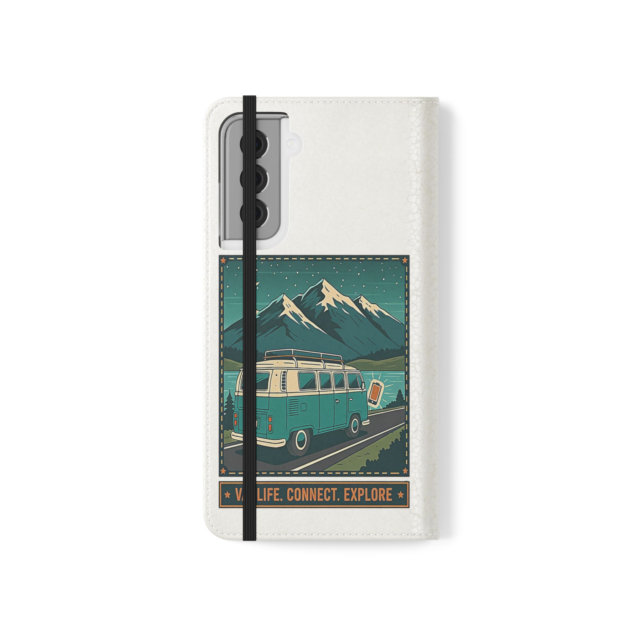 Flip Phone Case — “WiFi Where the Roam Is” Vanlife Wallet Case