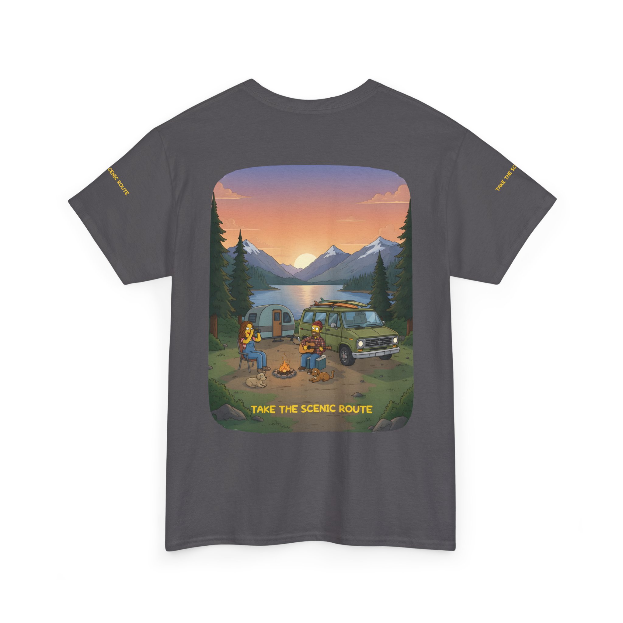 Unisex Heavy Cotton Tee — "Take The Scenic Route" Design Sitcom-Line
