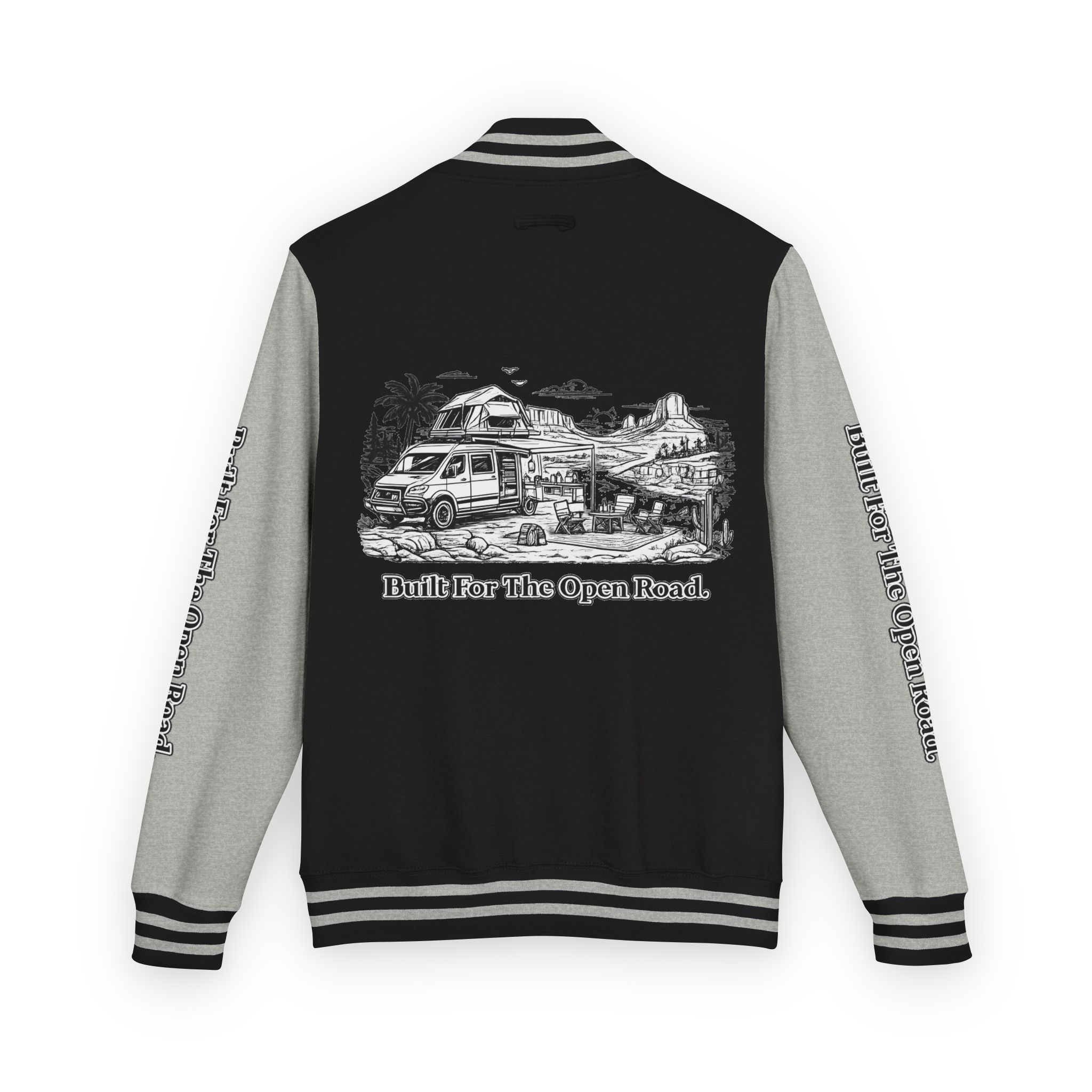 Unisex Heavyweight Letterman Jacket — "Built For The Open Road" Travel Varsity Coat