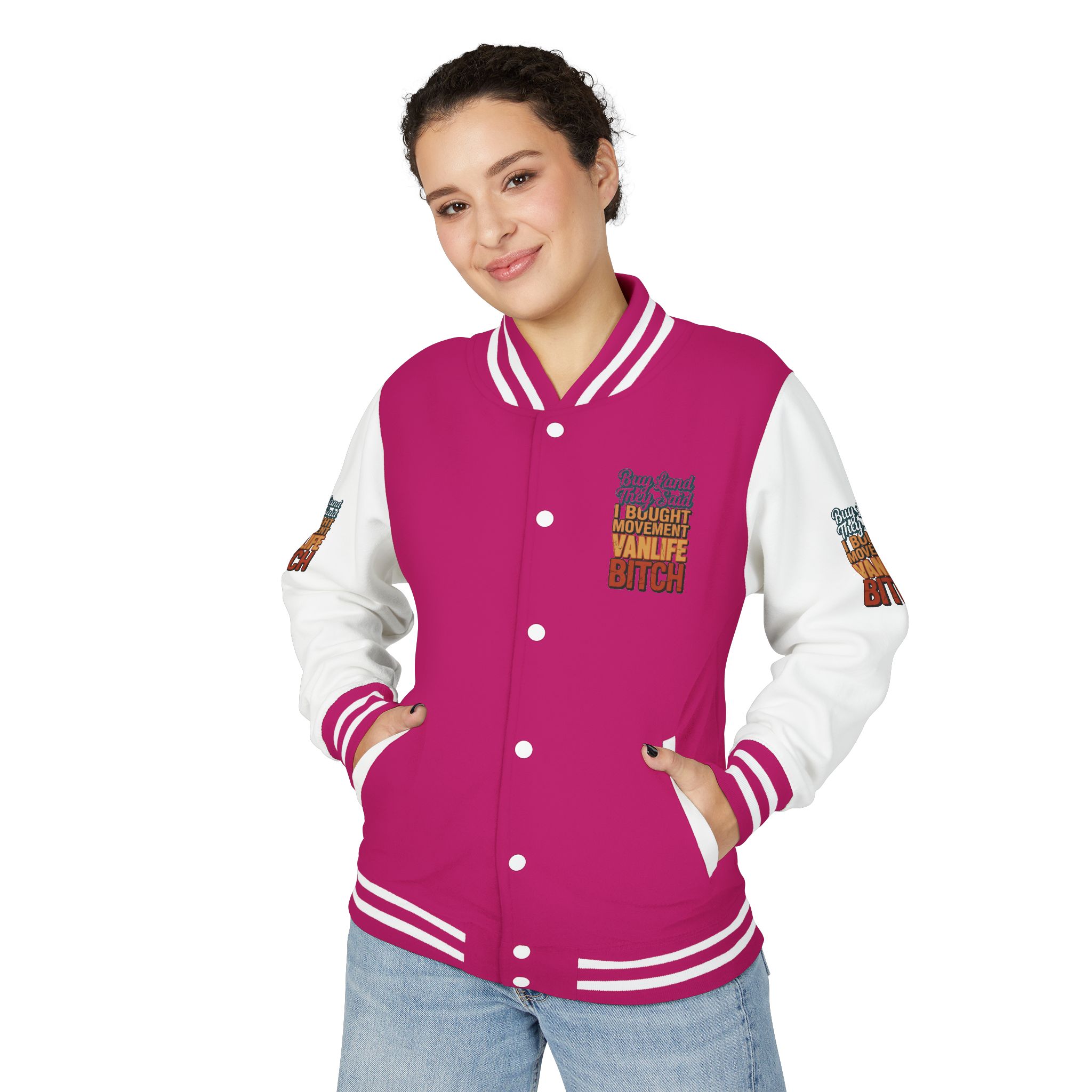 16898024720363420639_2048-1.jpeg Unisex Heavyweight Letterman Jacket — "Buy Land They Said" Design F**K-Line