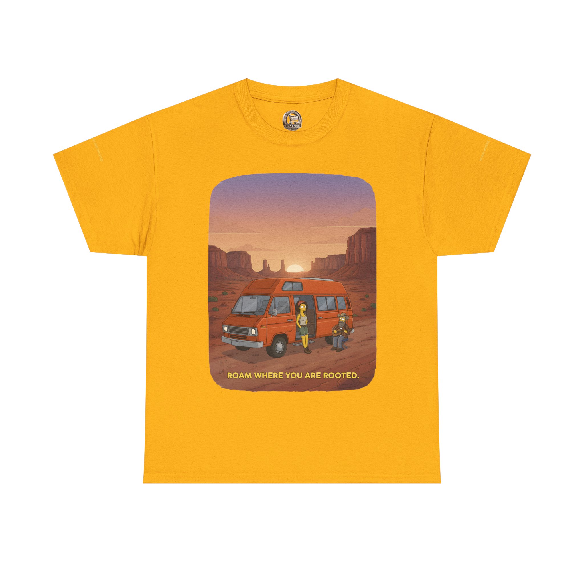 Unisex Heavy Cotton Tee — "Roam Where You Are Rooted" Design Sitcom-Line