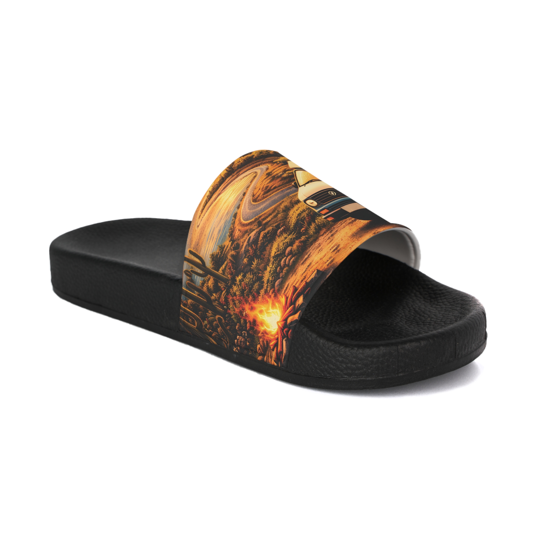 Women's Slide Sandals - Blue Camper Slides (Scenic-Line)