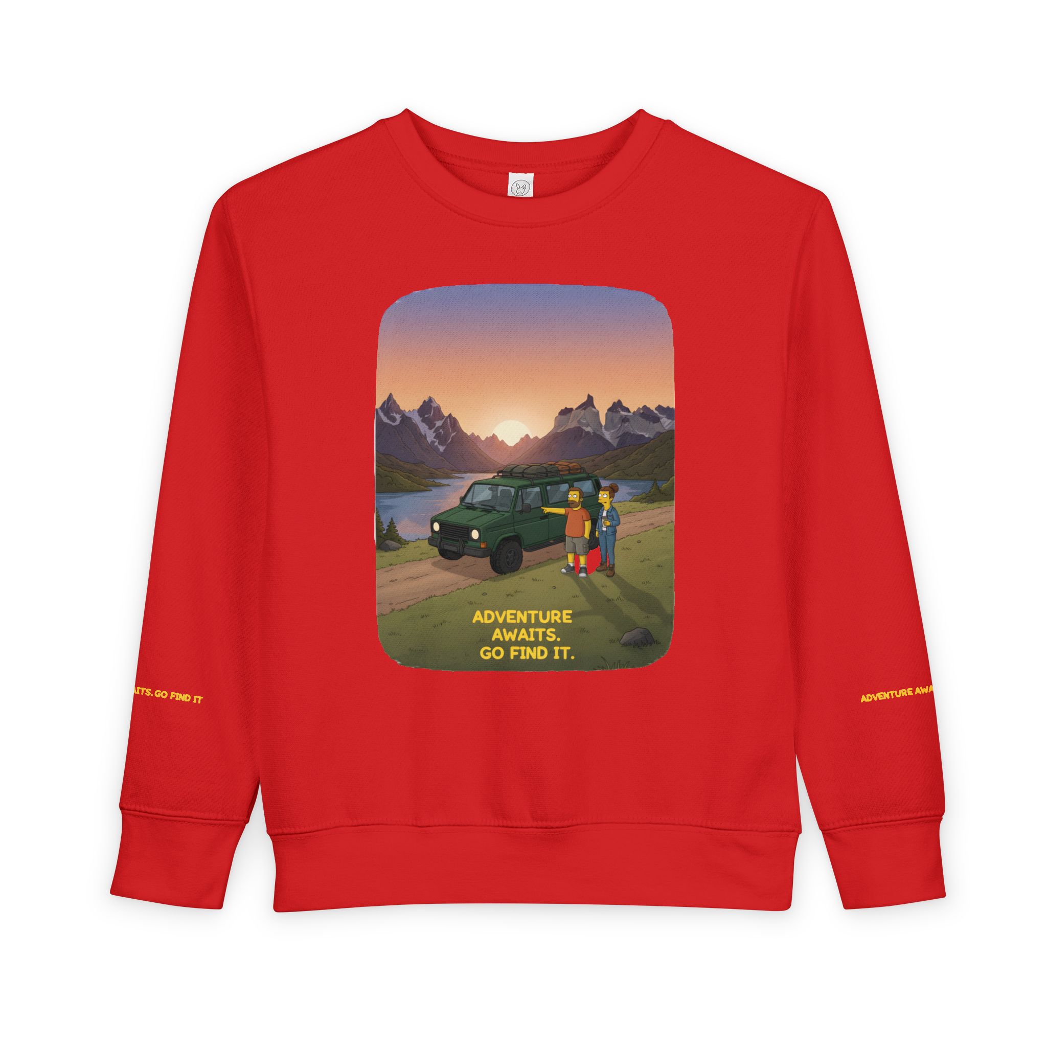 Toddler Sweatshirt - "Adventure Awaits-Go Find It" (Design Sitcom-Line)