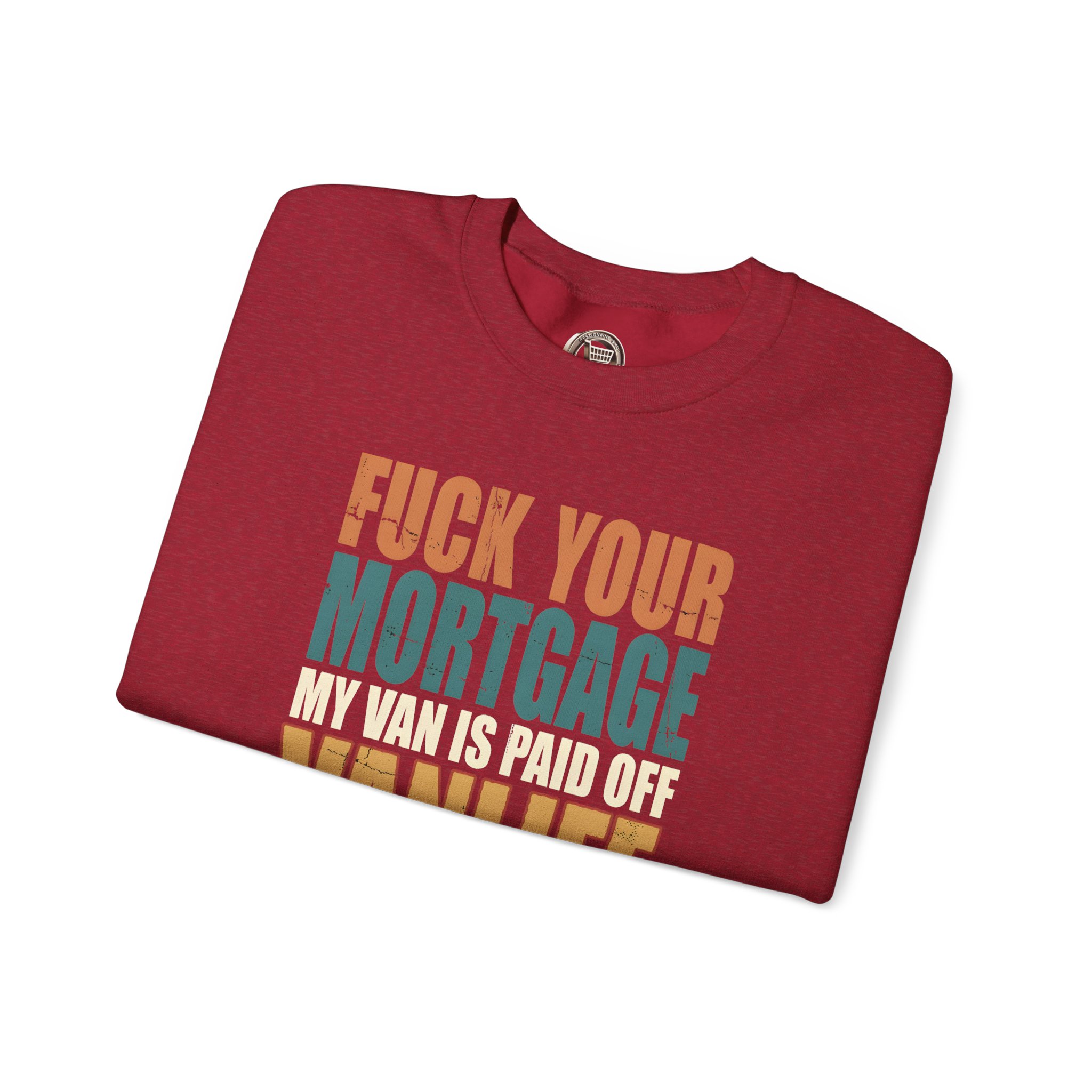 Unisex Heavy Blend™ Crewneck Sweatshirt — "Fuck Your Mortgage" Design F**K-Line
