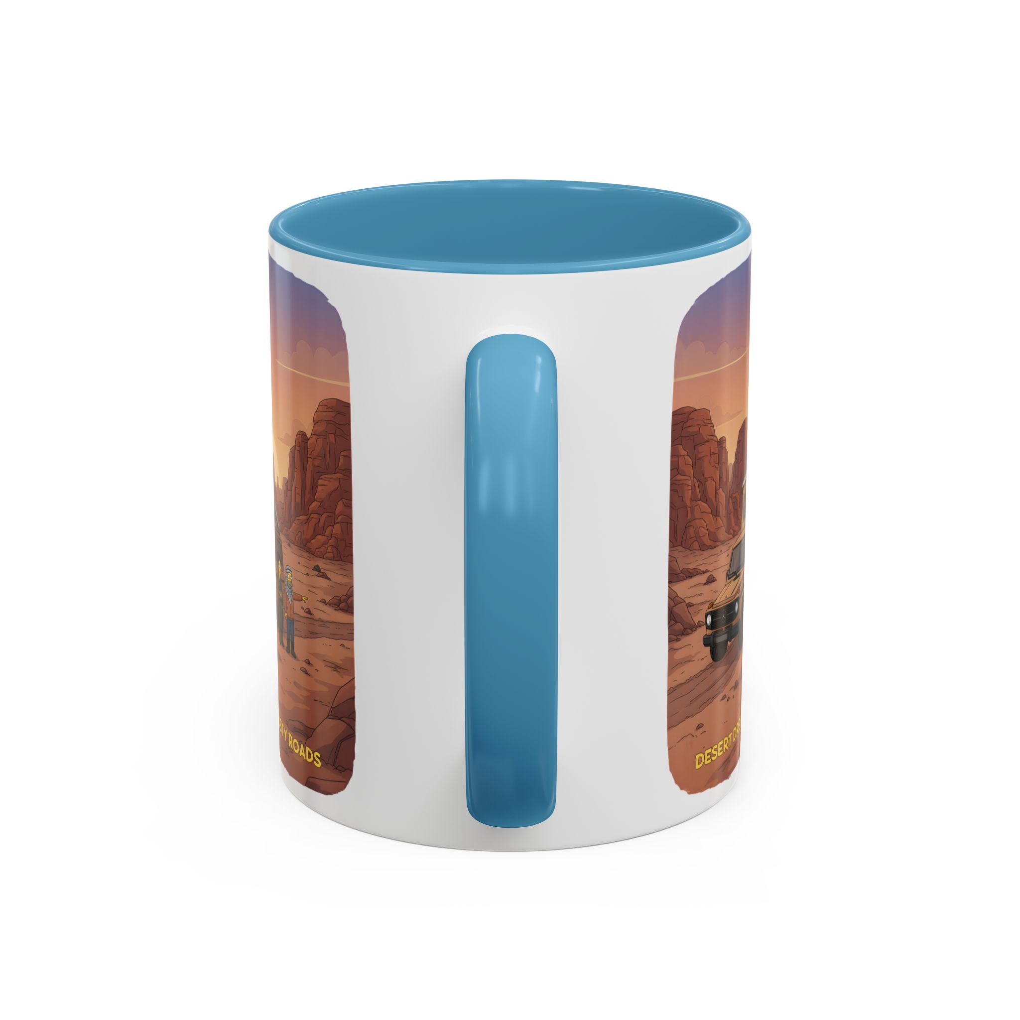 Accent Coffee Mug (11, 15oz) — "Desert Dreams Dusty Roads" Design Sitcom-Line