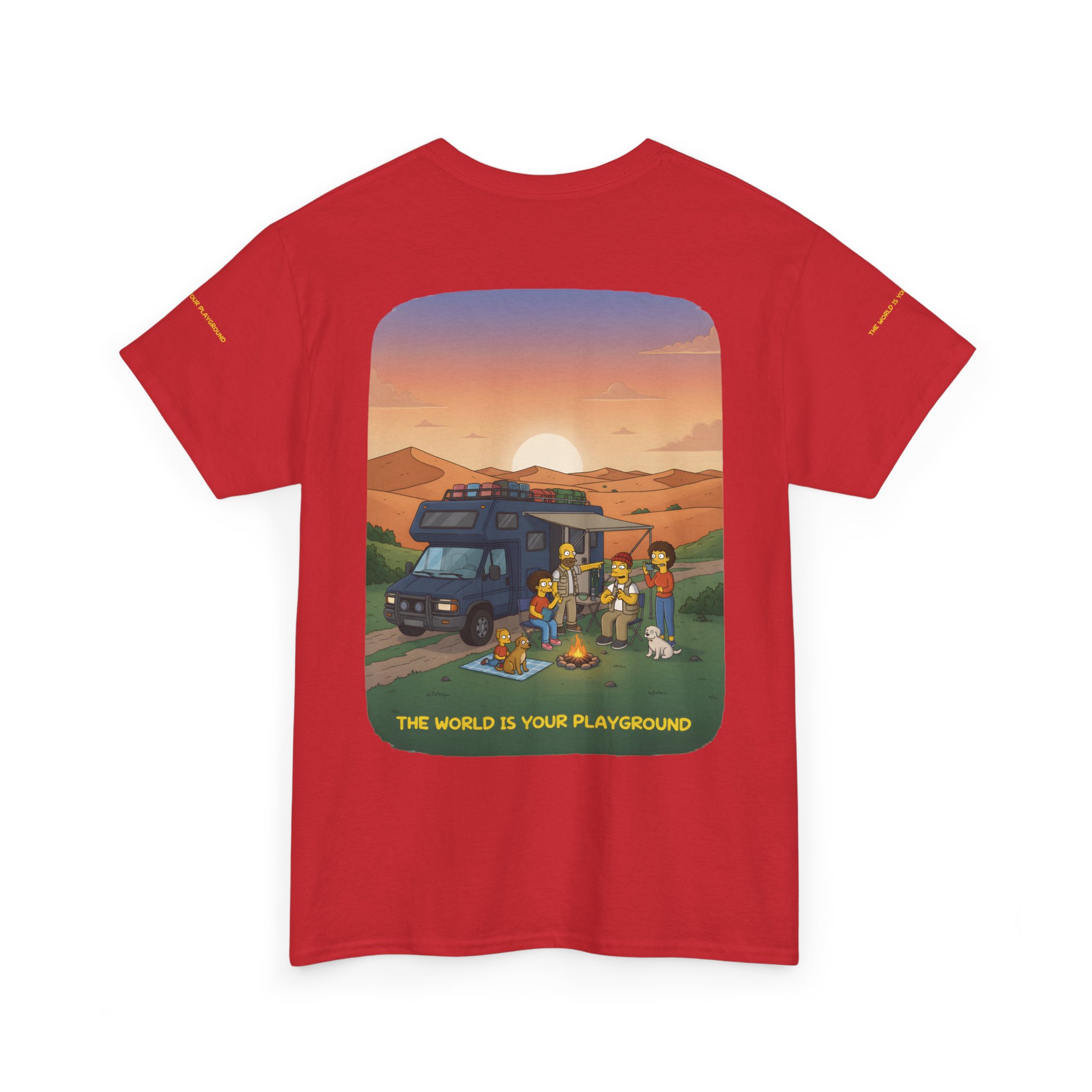 Unisex Heavy Cotton Tee — "The World Is Your playground" Design Sitcom-Line