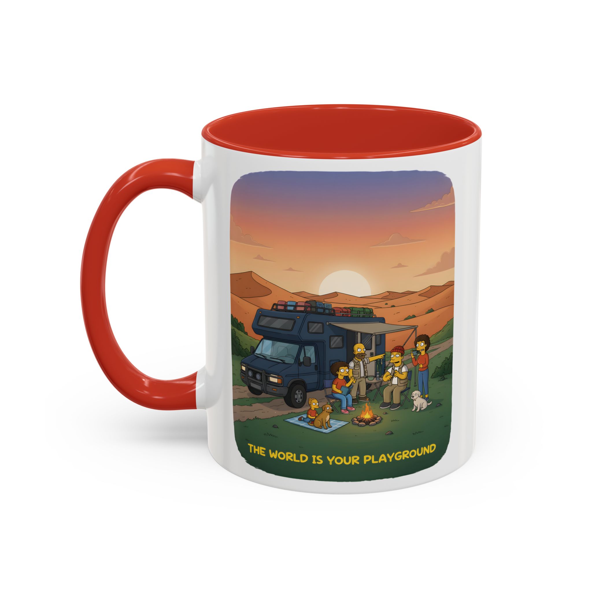 Accent Coffee Mug (11, 15oz) — "The World Is Your playground" Design Sitcom-Line