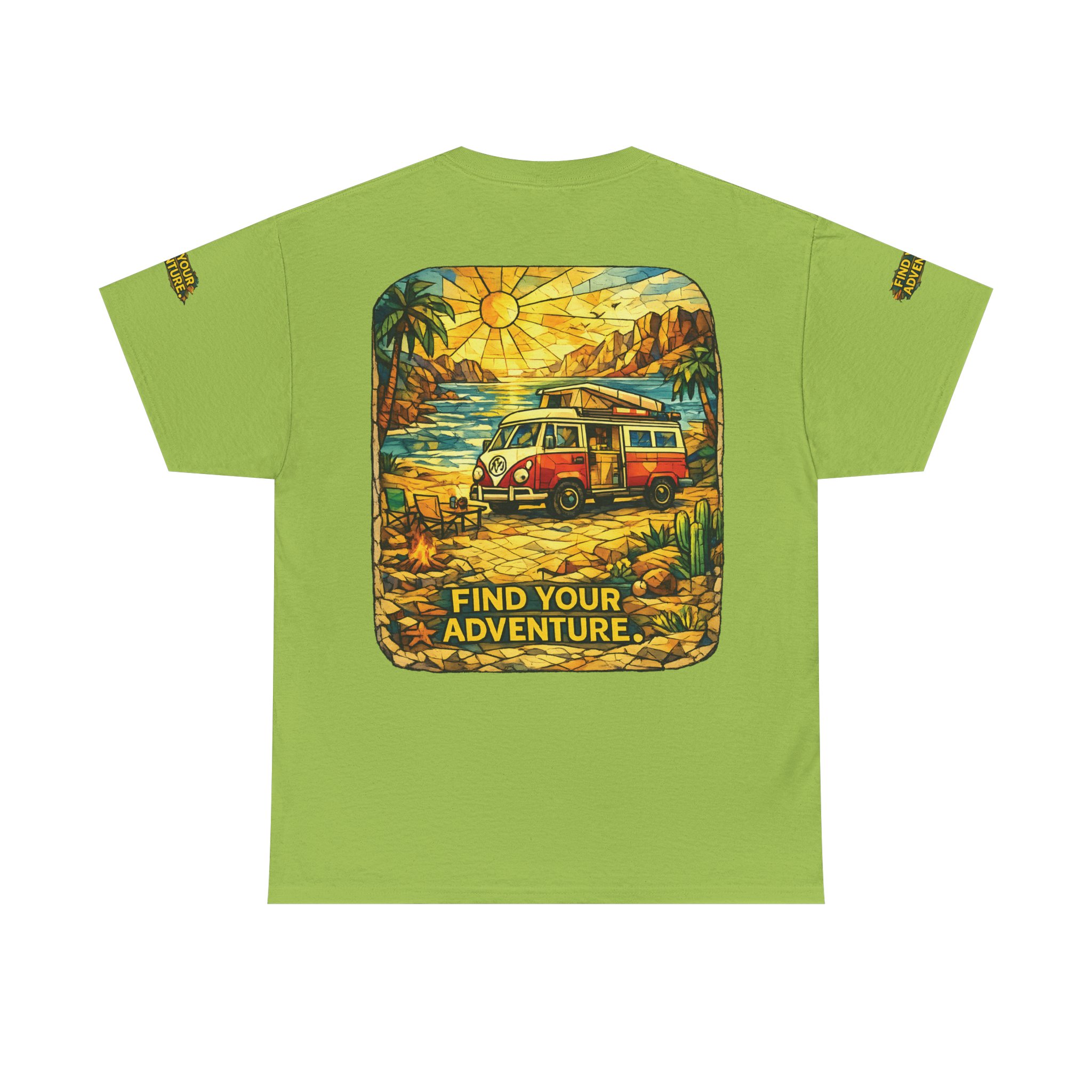 Unisex Heavy Cotton Tee — "Find Your Adventure" Design Cubic-Line