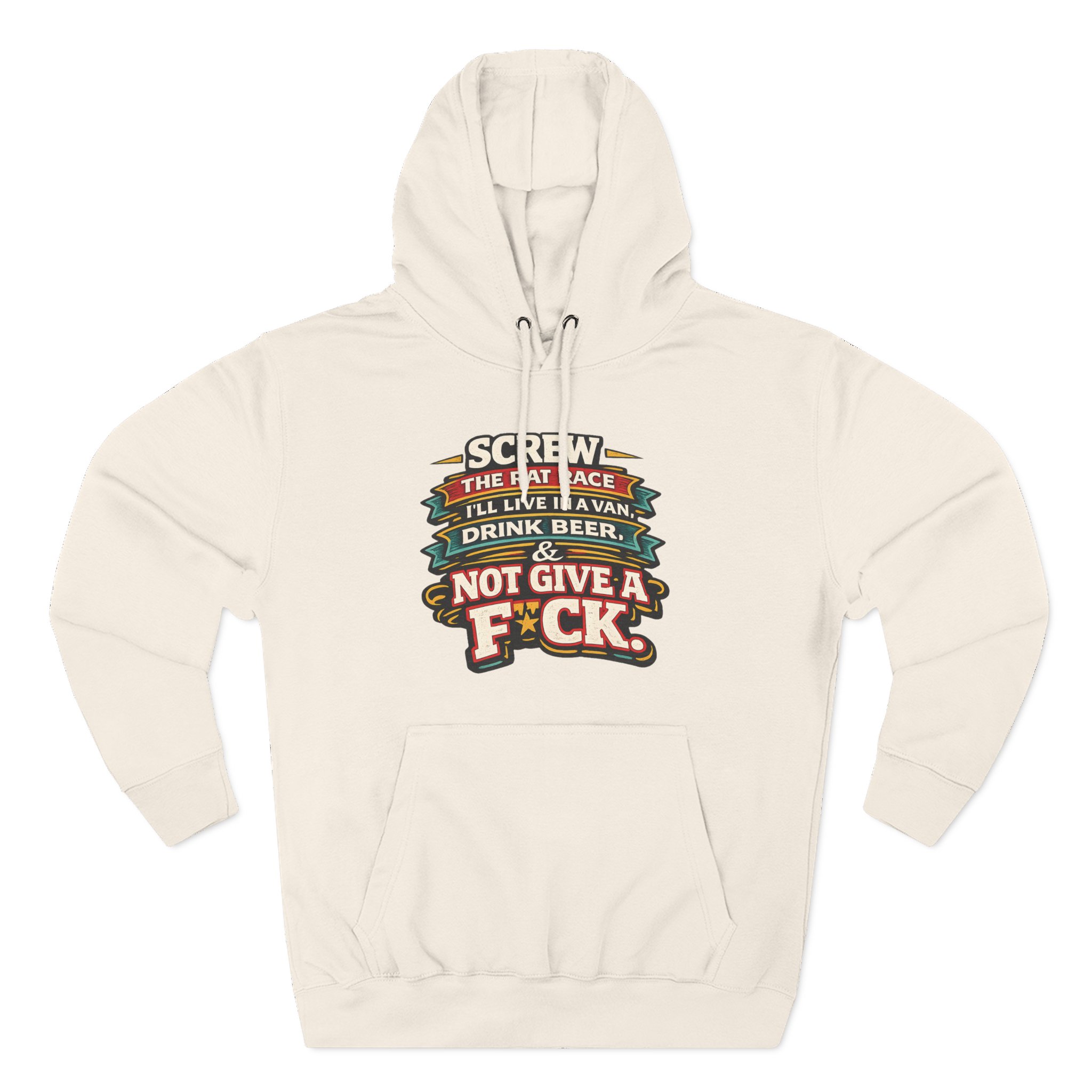 16935497238703982227_2048.jpeg Three-Panel Fleece Hoodie - "Screw The Rat Race" Design F**K-Line