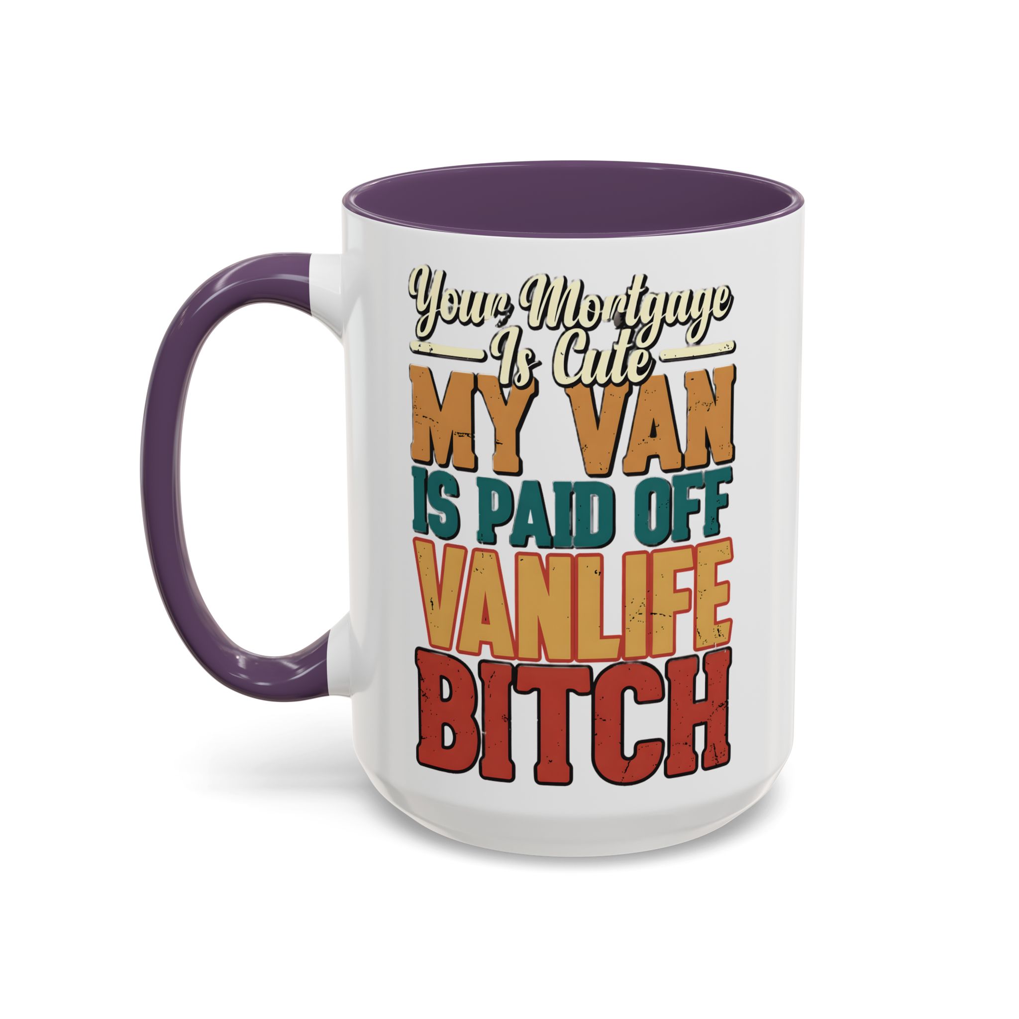 Accent Coffee Mug (11, 15oz) — "Your Mortgage Is Cute" Design F**K-Line