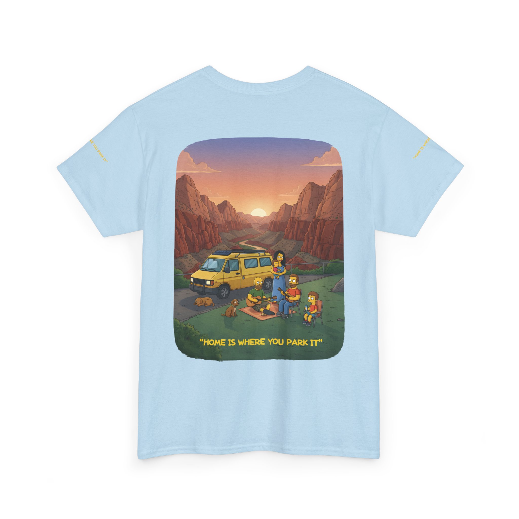 Unisex Heavy Cotton Tee — "Home Is Where You Park It" Design Sitcom-Line