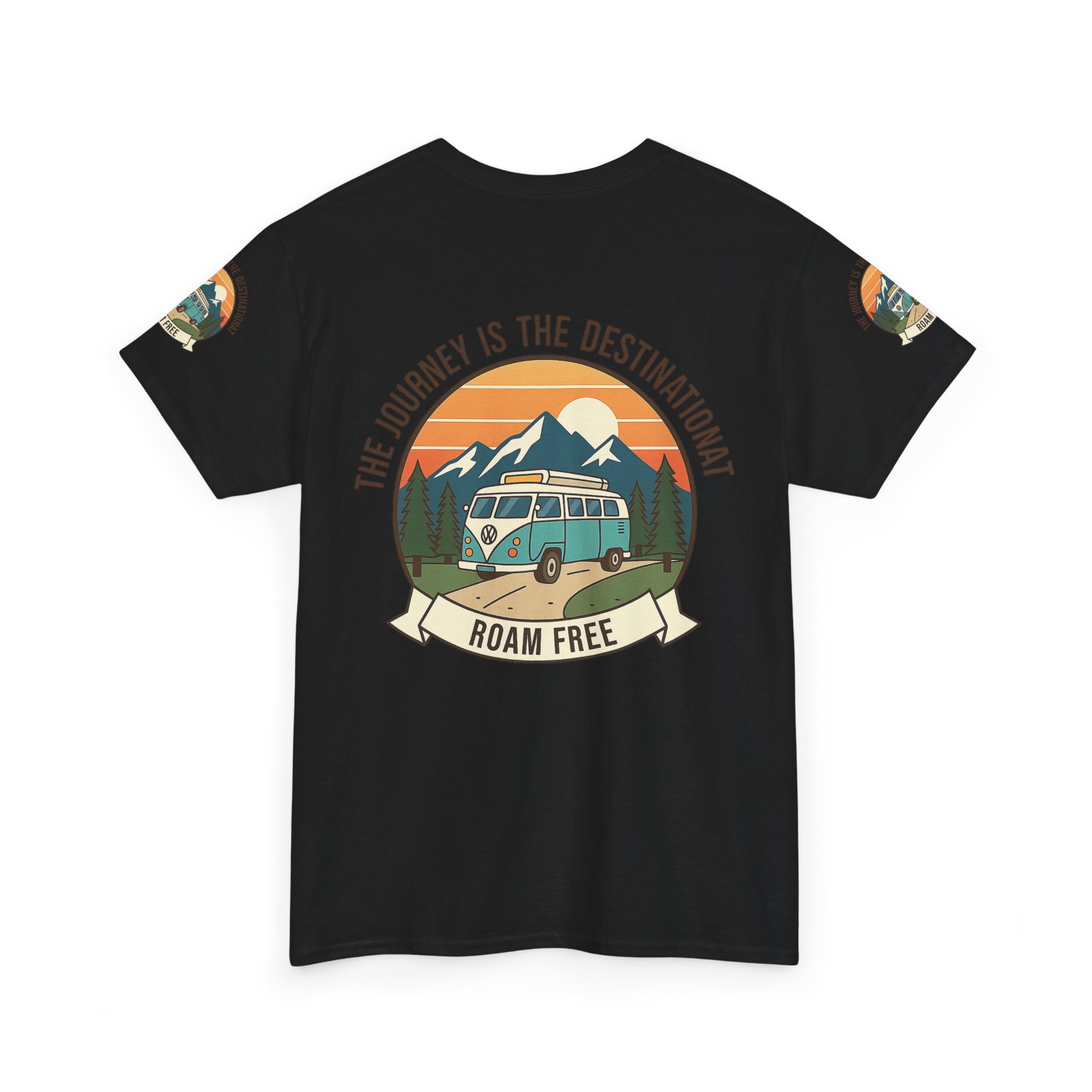 Unisex Heavy Cotton Tee — "The Journey Is The Destination" Roam Free Travel Shirt