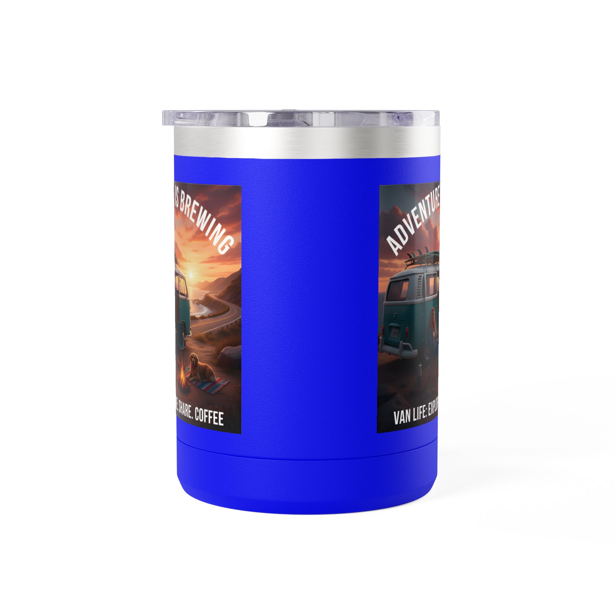 Coffee Mug Tumbler, 15oz-- "Adventure Is Brewing"