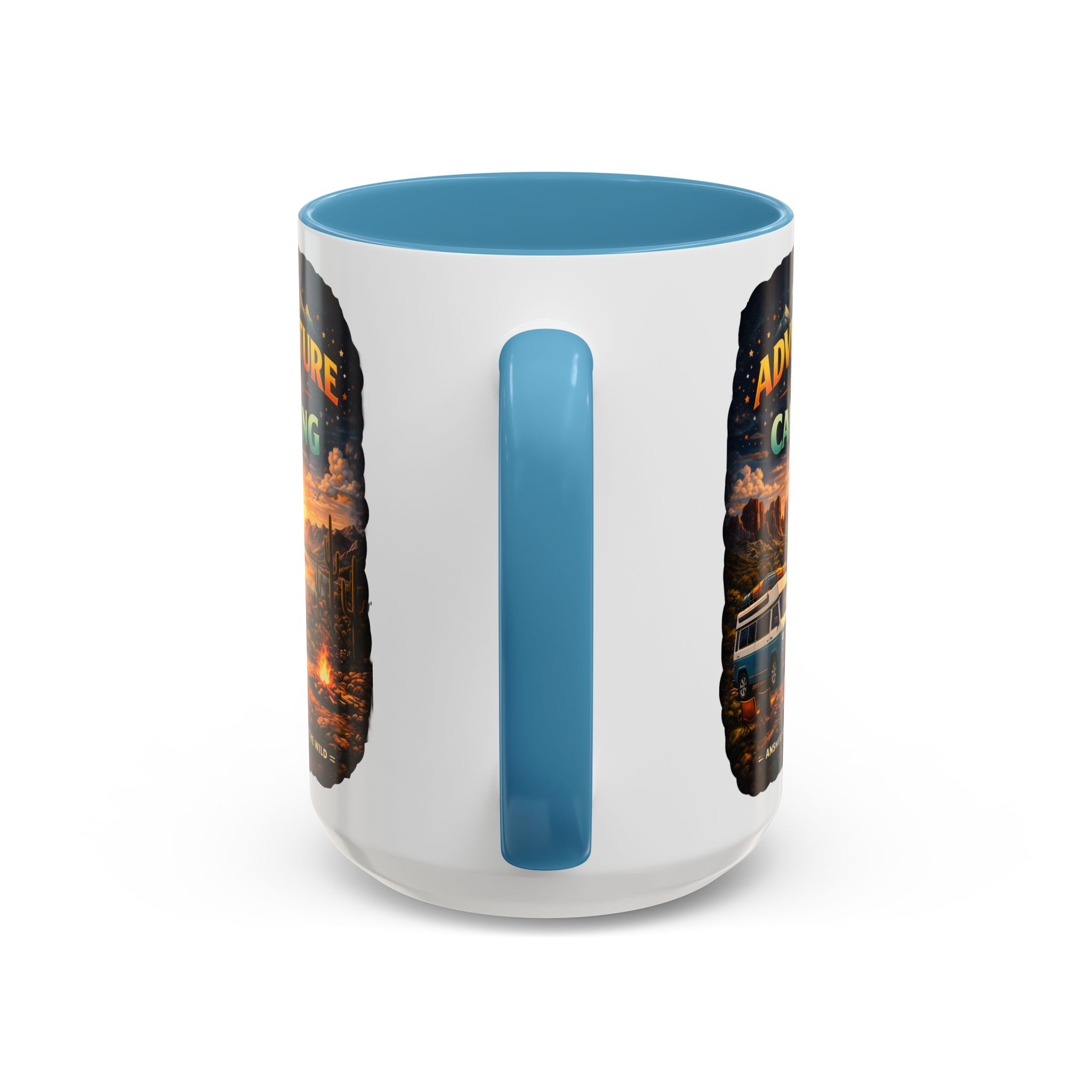 Accent Coffee Mug (11, 15oz) — "Adventure Is Calling" Design Scenic-Line
