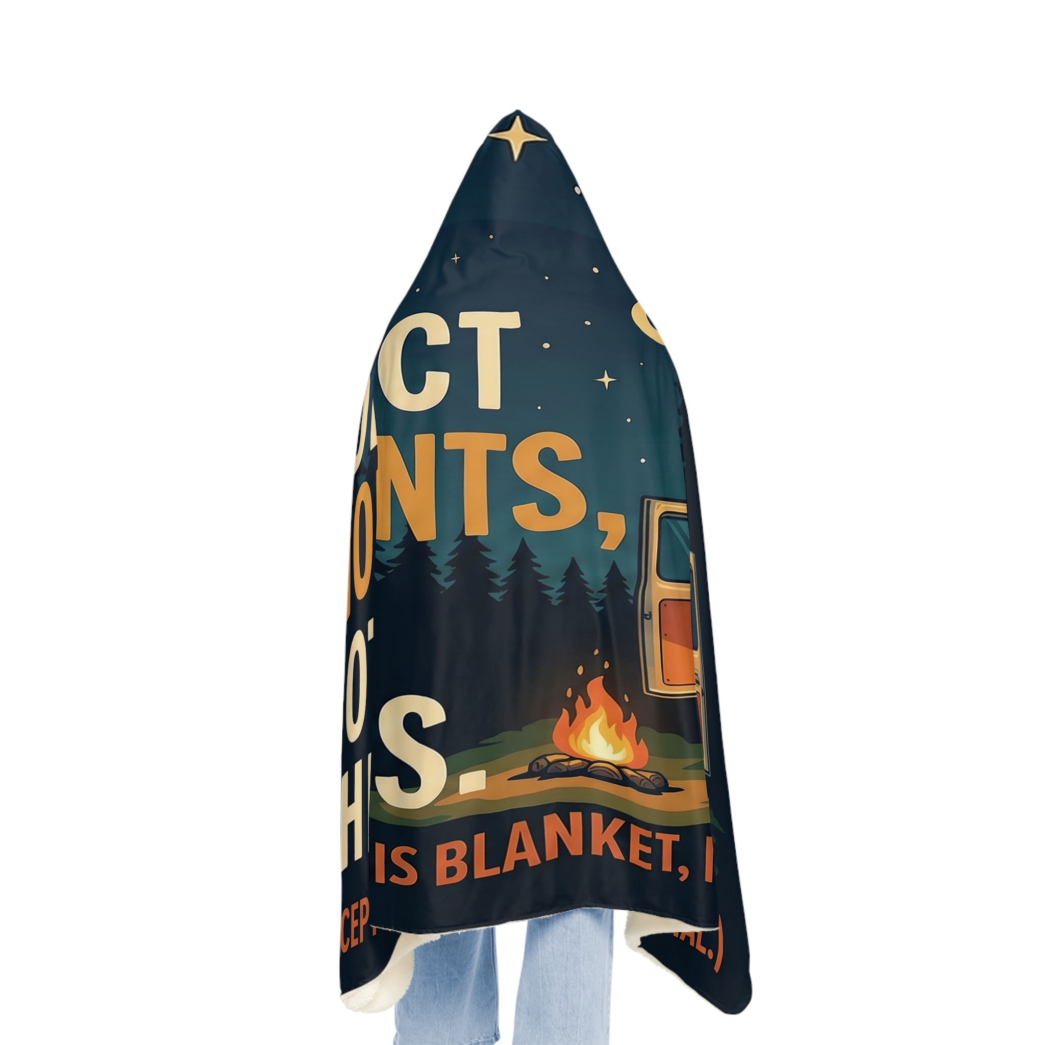 Hooded Blanket — ("Collect Moments, Not Things") Camping Van Life Snuggle Blanket