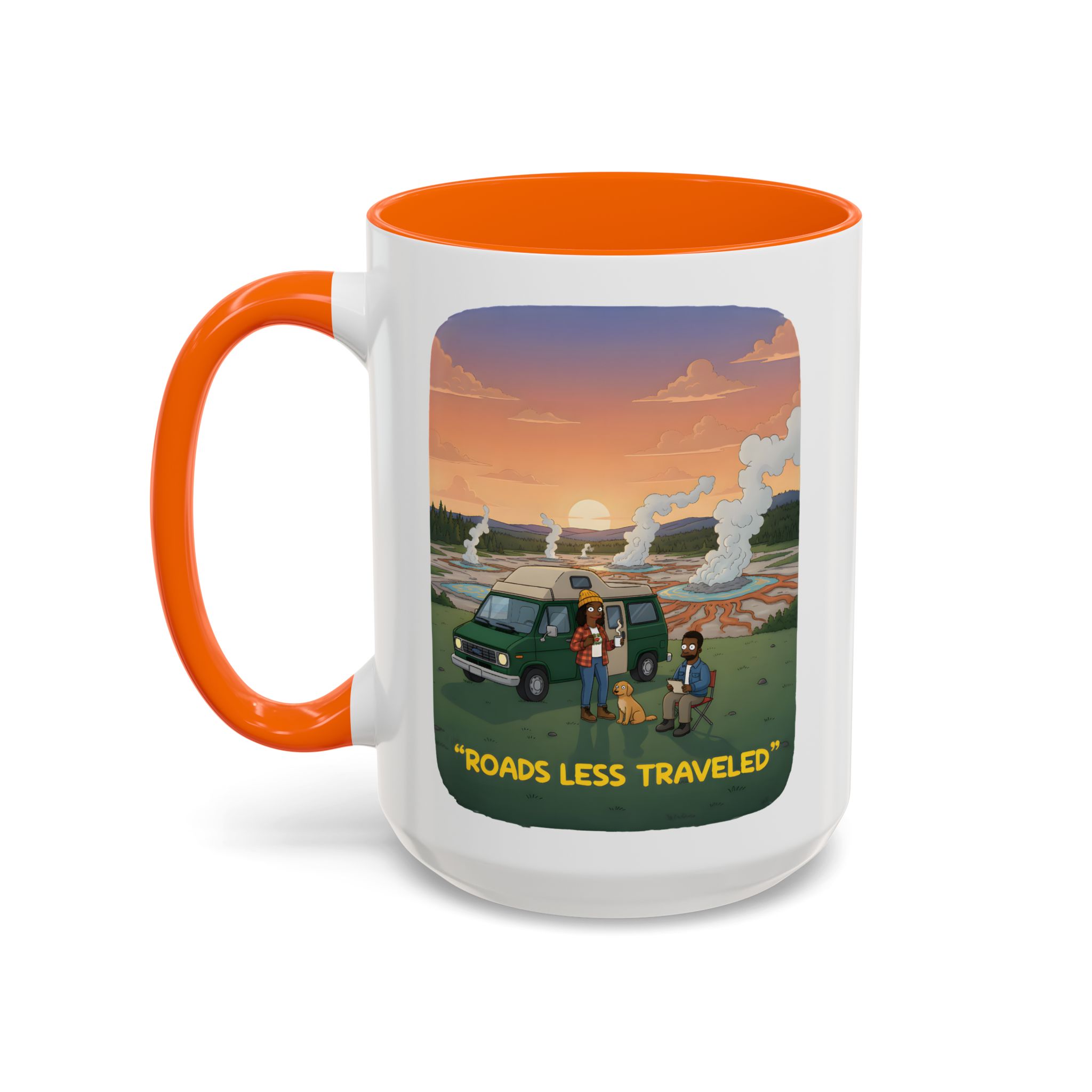 Accent Coffee Mug (11, 15oz) — "Roads Less Traveled" Design Sitcom-Line