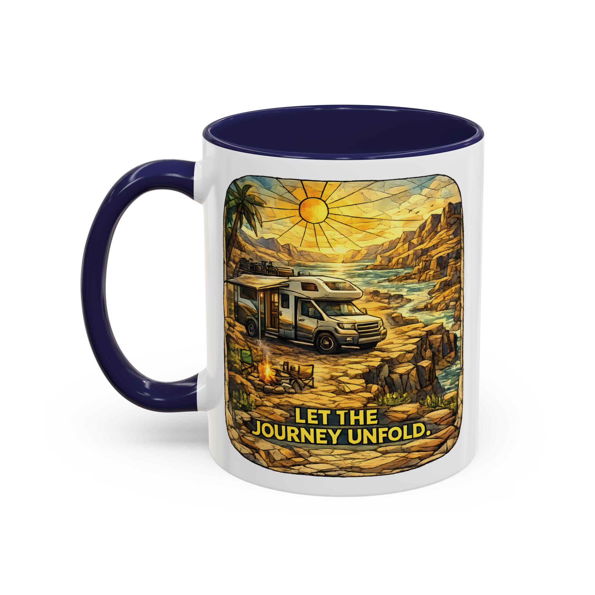 16971436597337027489_2048.jpeg Accent Coffee Mug (11, 15oz) — "Let The Journey Unfold" Design Cubic-Line