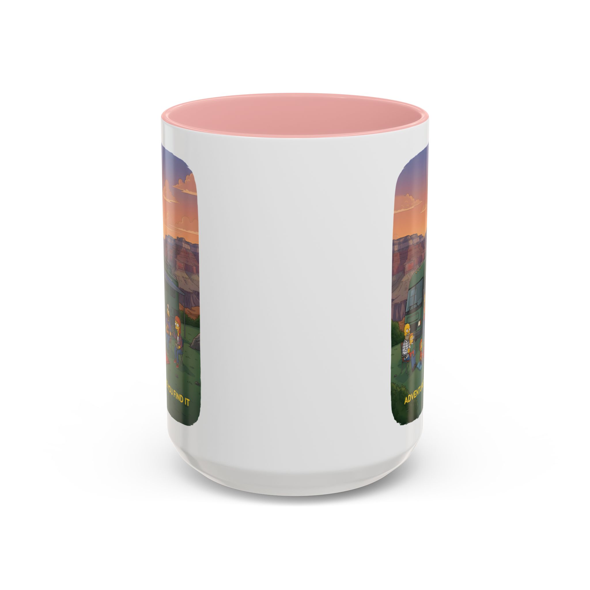 Accent Coffee Mug (11, 15oz) — "Adventure Is Where You Find It" Design Sitcom-Line