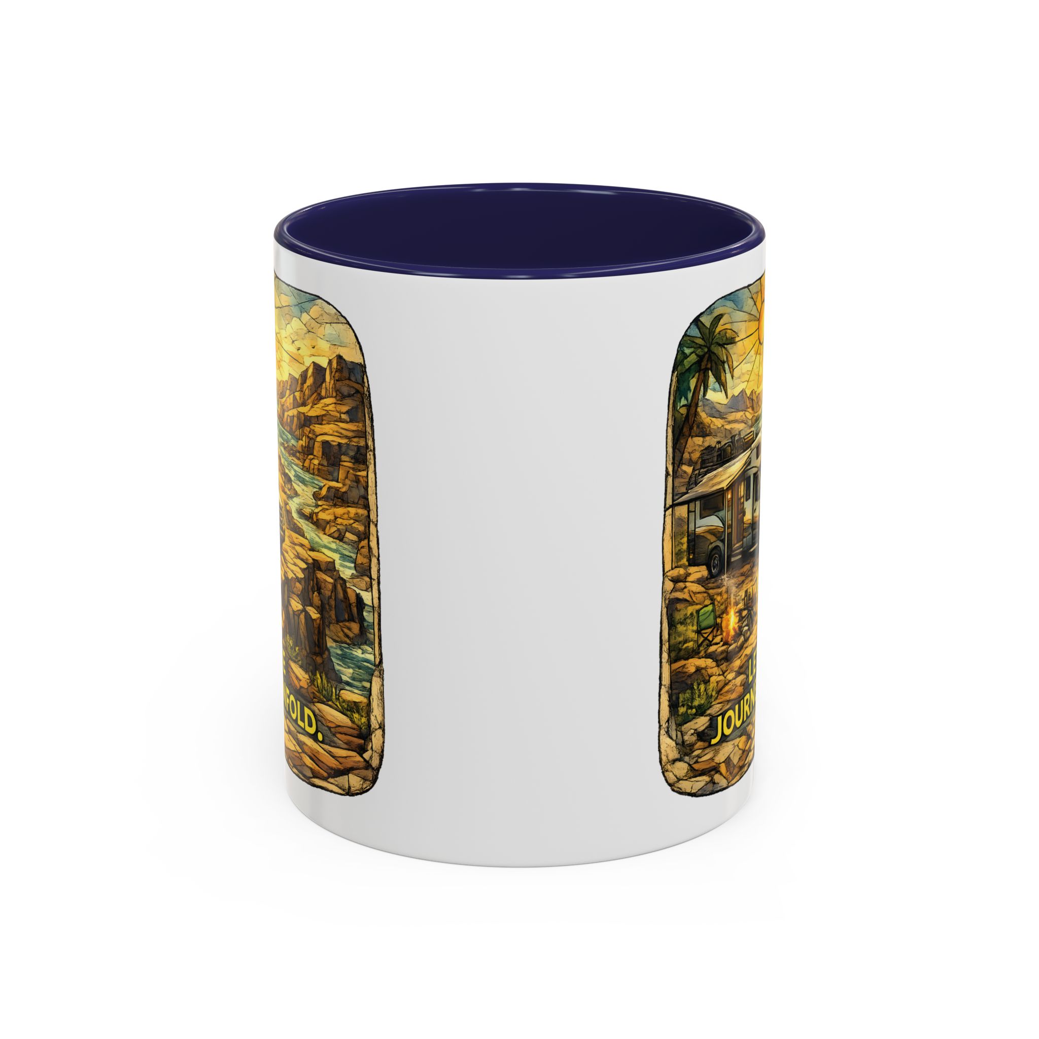 16974998064336392687_2048.jpeg Accent Coffee Mug (11, 15oz) — "Let The Journey Unfold" Design Cubic-Line