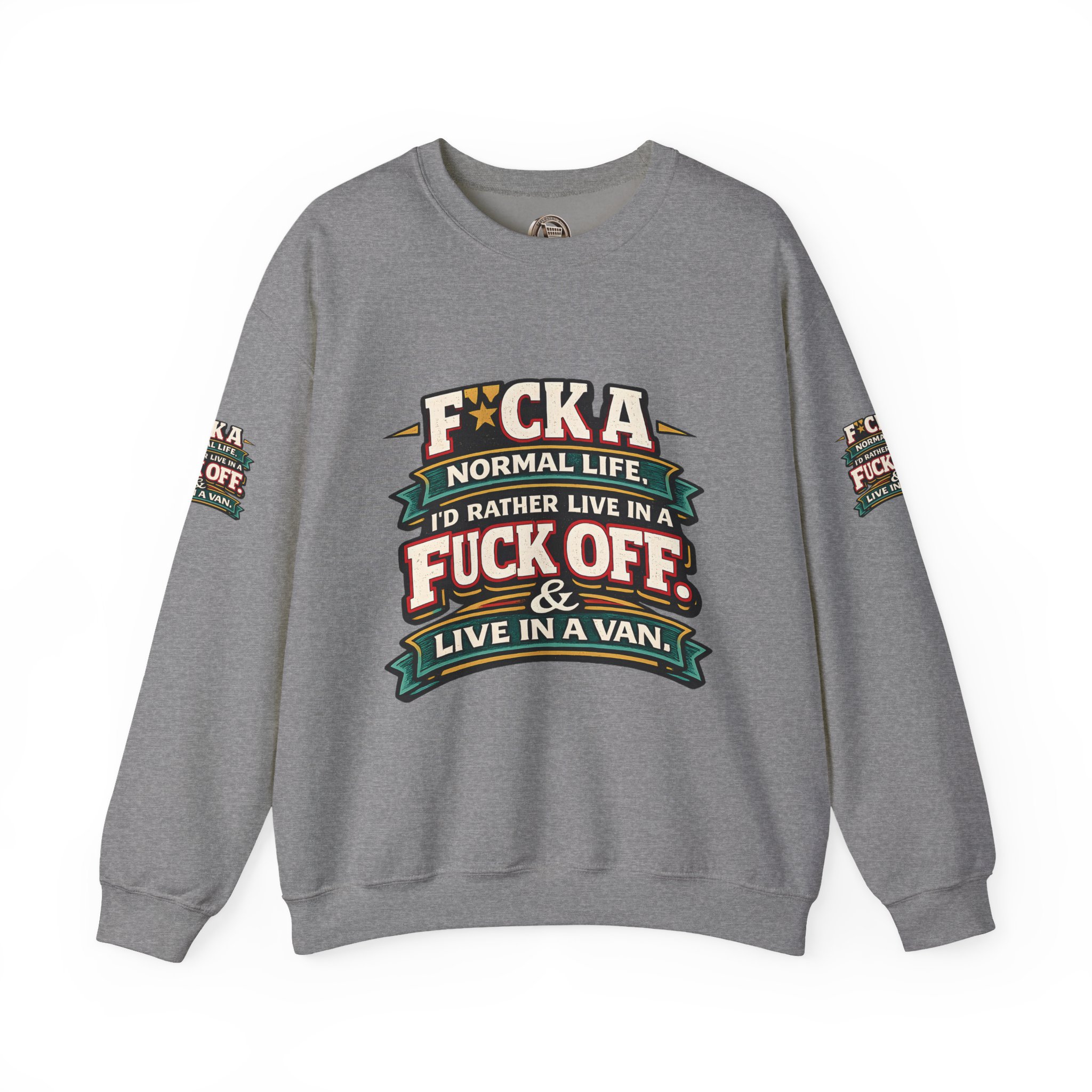 16982759666582426890_2048.jpeg Unisex Heavy Blend™ Crewneck Sweatshirt — "Fuck A Normal Life" Design F**K-Line