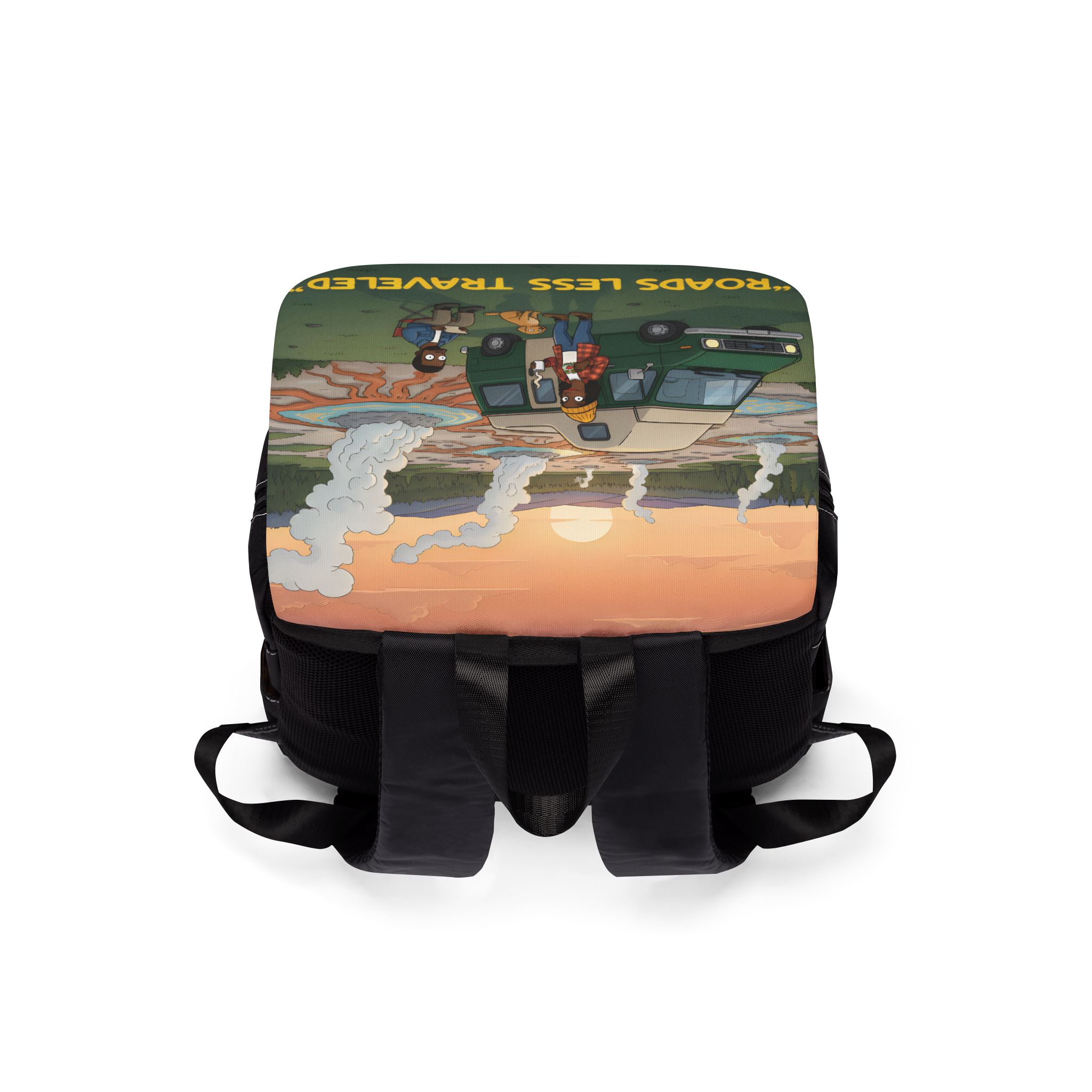 Unisex Casual Shoulder Backpack — "Roads Less Traveled" Design Sitcom-Line