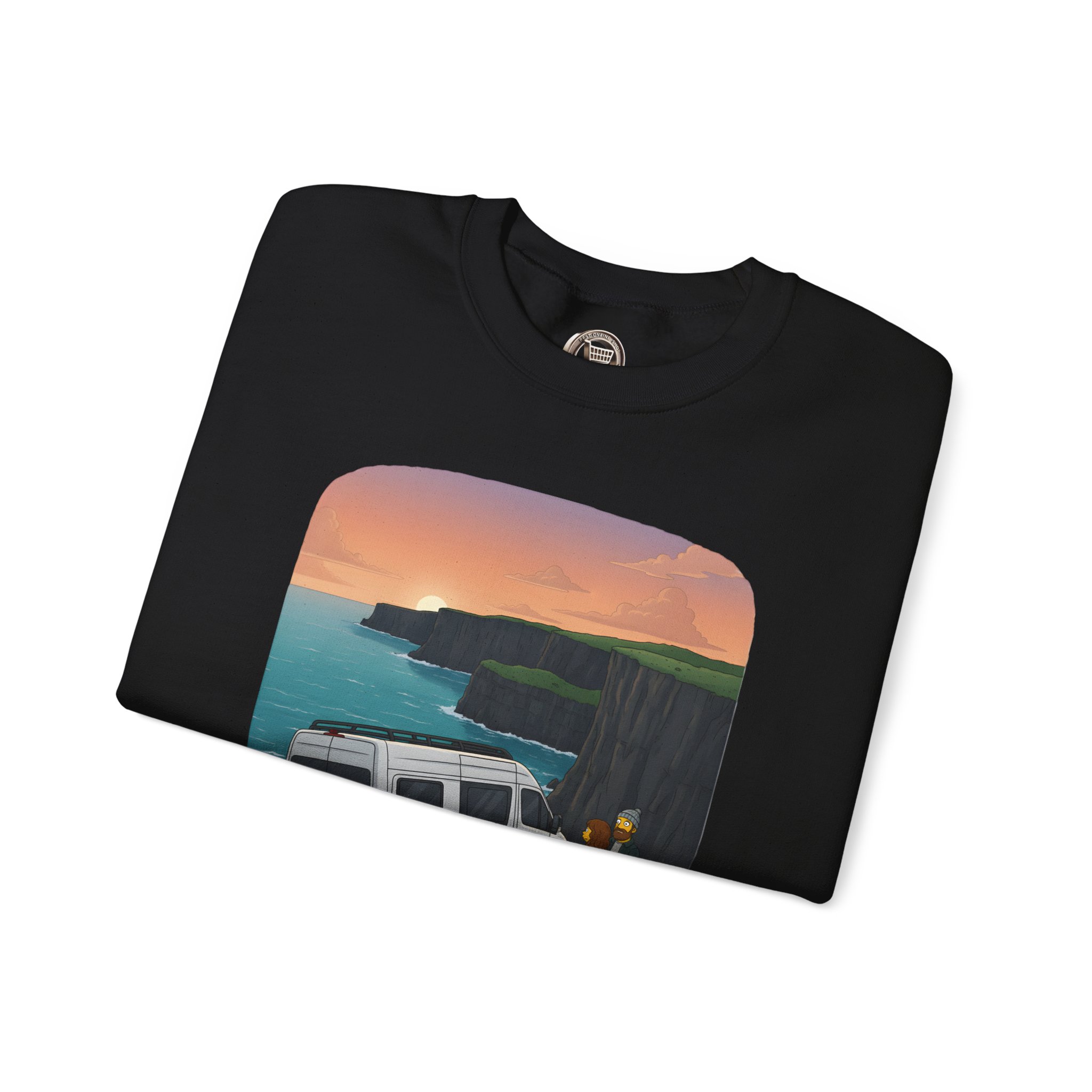 Unisex Heavy Blend™ Crewneck Sweatshirt — "Ocean Views-Adventures Awaits" Design Sitcom-Line