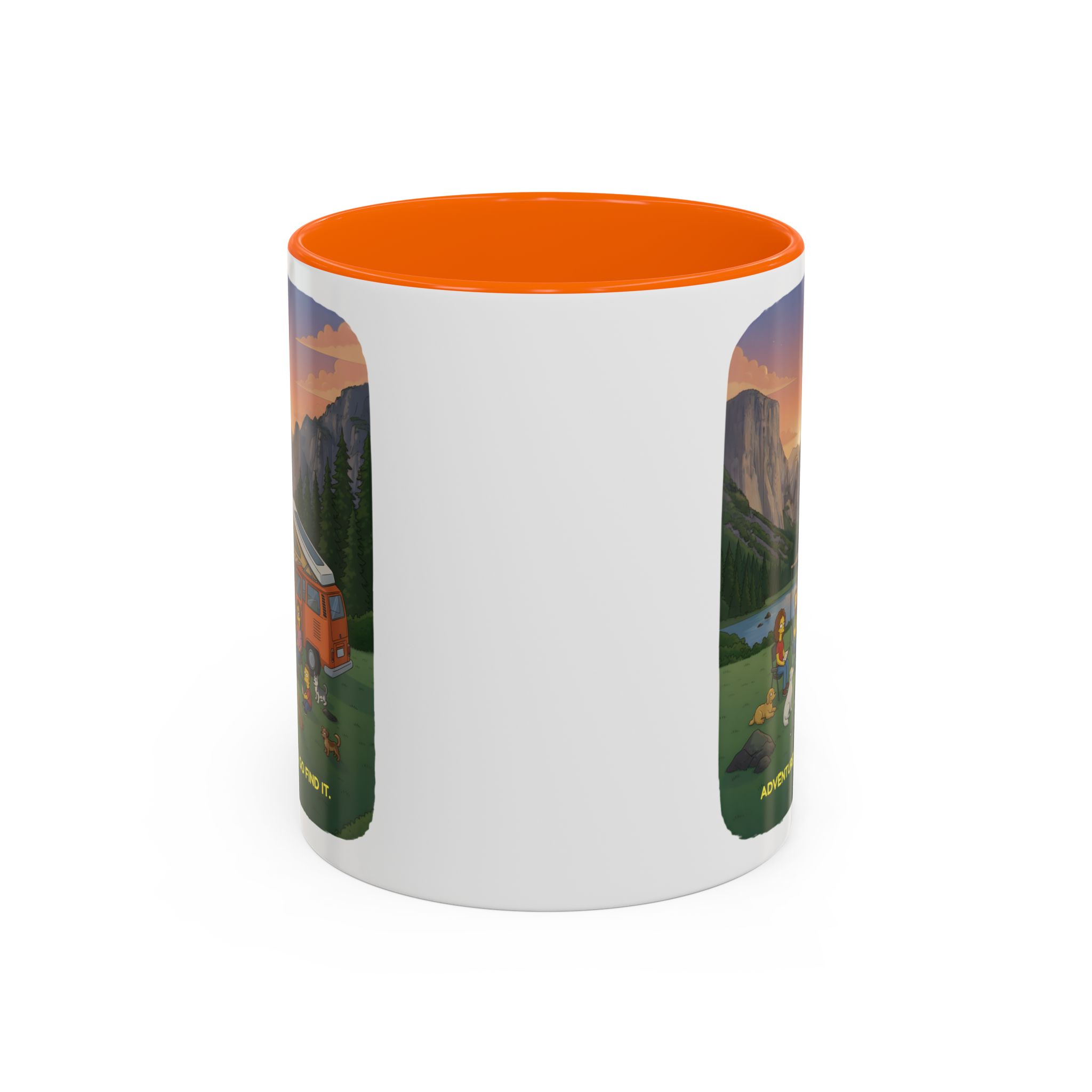 Accent Coffee Mug (11, 15oz) — "Adventure Awaits-Go Find It"" Design Sitcom-Line