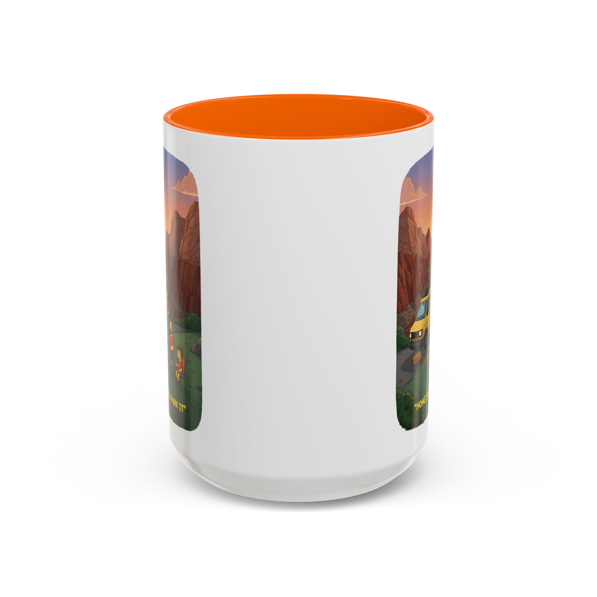 Accent Coffee Mug (11, 15oz) — "Home Is Where You Park It" Design Sitcom-Line