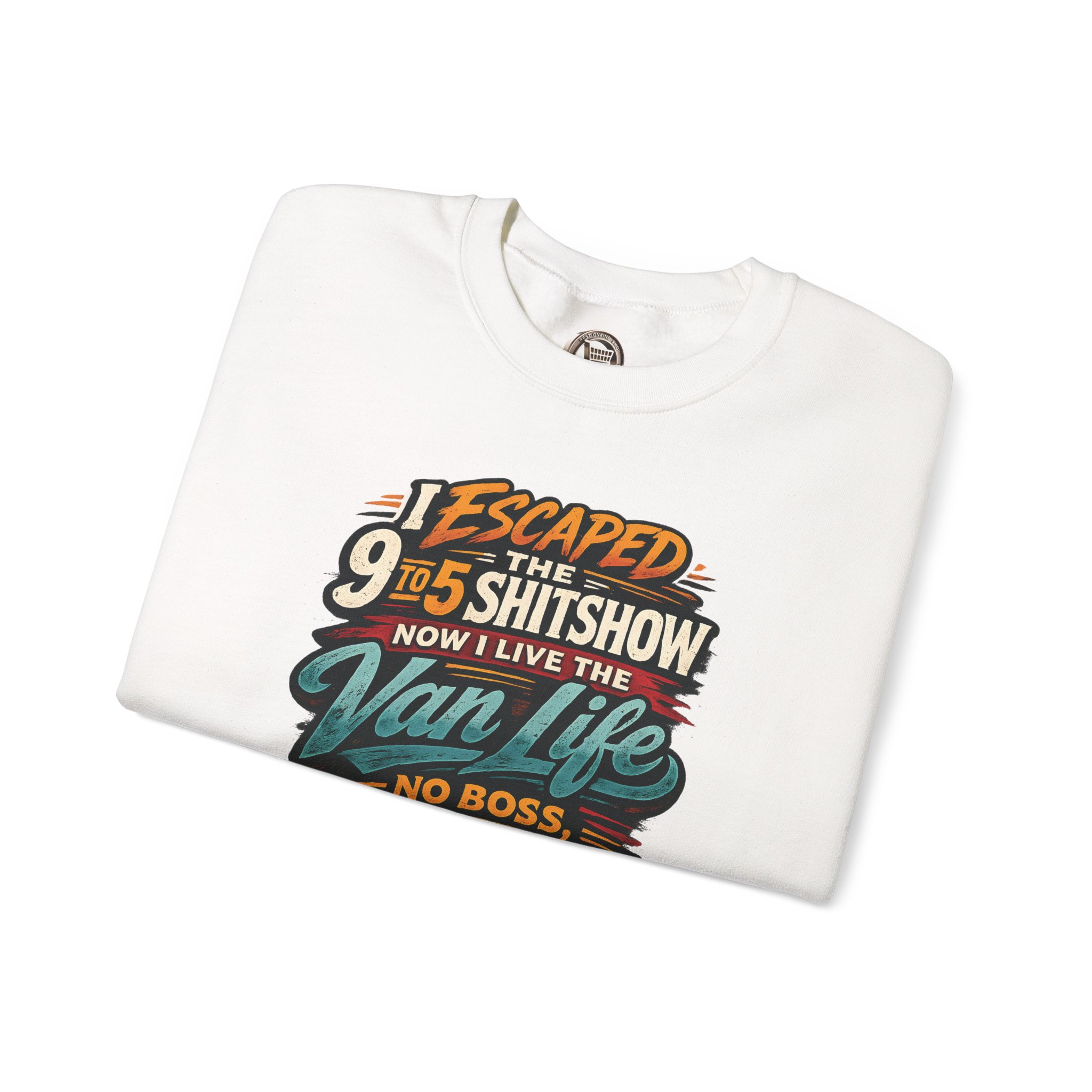 17001678996115921741_2048.jpeg Unisex Heavy Blend™ Crewneck Sweatshirt — "I Escaped The 9 To 5" Design F**K-Line