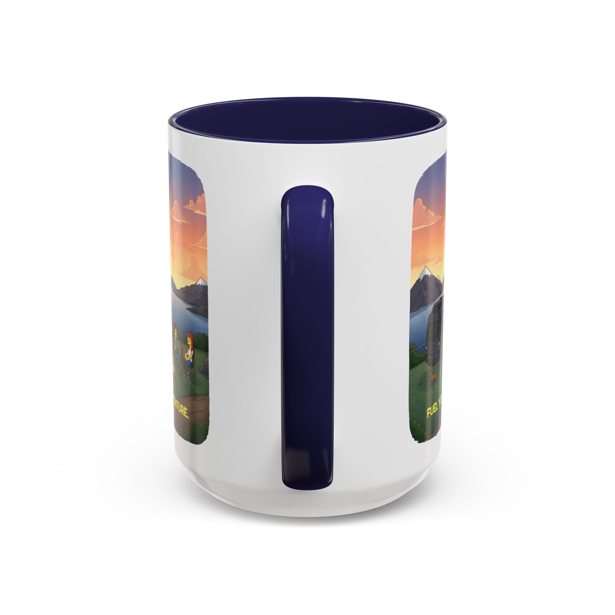 Accent Coffee Mug (11, 15oz) — "Fuel Your Adventure" Design Sitcom-Line