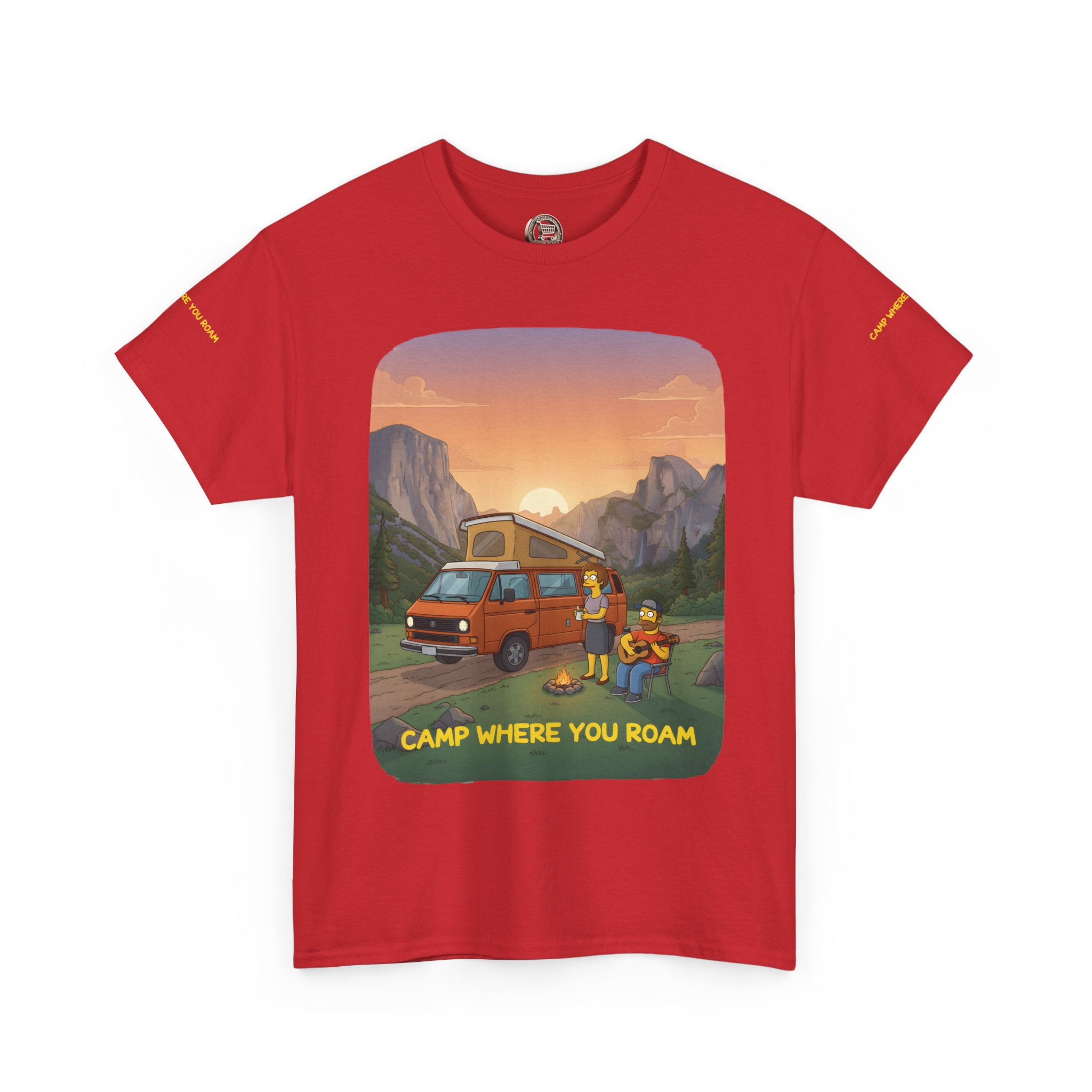 Unisex Heavy Cotton Tee — "Camp Where You Roam" Design Sitcom-Line