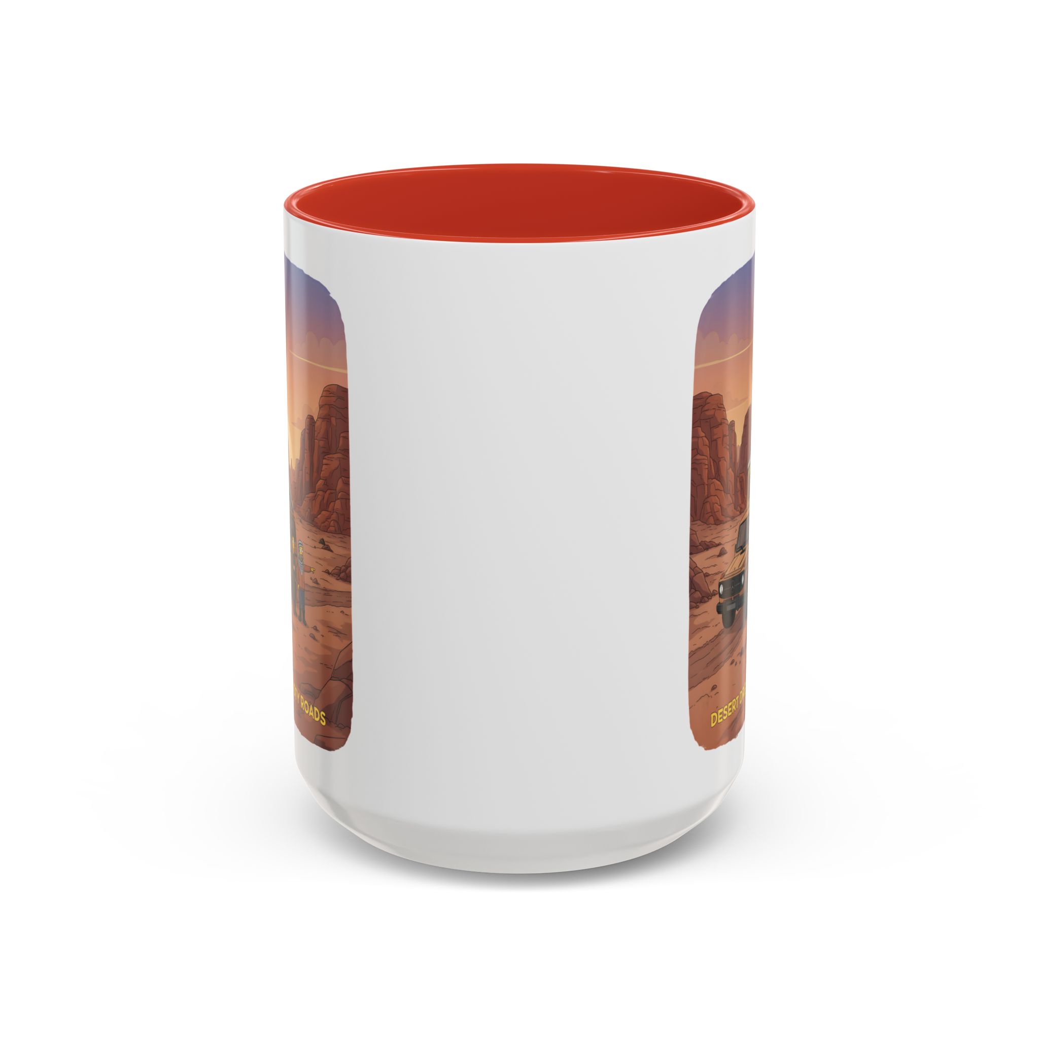 Accent Coffee Mug (11, 15oz) — "Desert Dreams Dusty Roads" Design Sitcom-Line