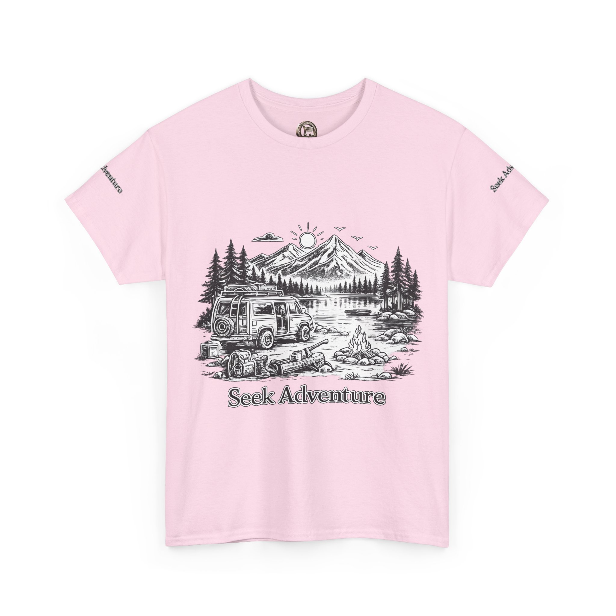 17019967889382896444_2048.jpeg Unisex Heavy Cotton Tee — "Seek Adventure" Design Minimal-Line
