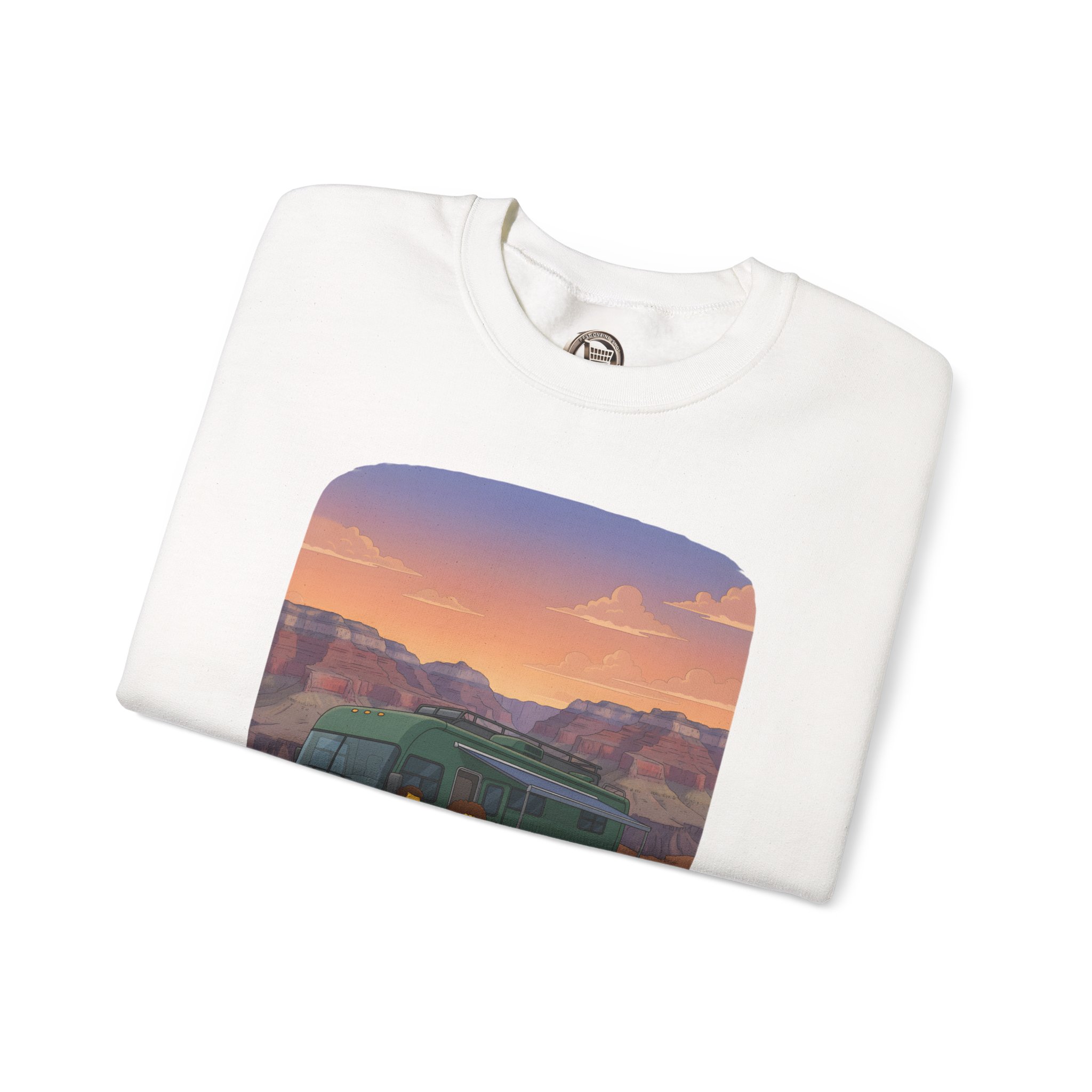 Unisex Heavy Blend™ Crewneck Sweatshirt — "Adventure Is Where You Find It" Design Sitcom-Line