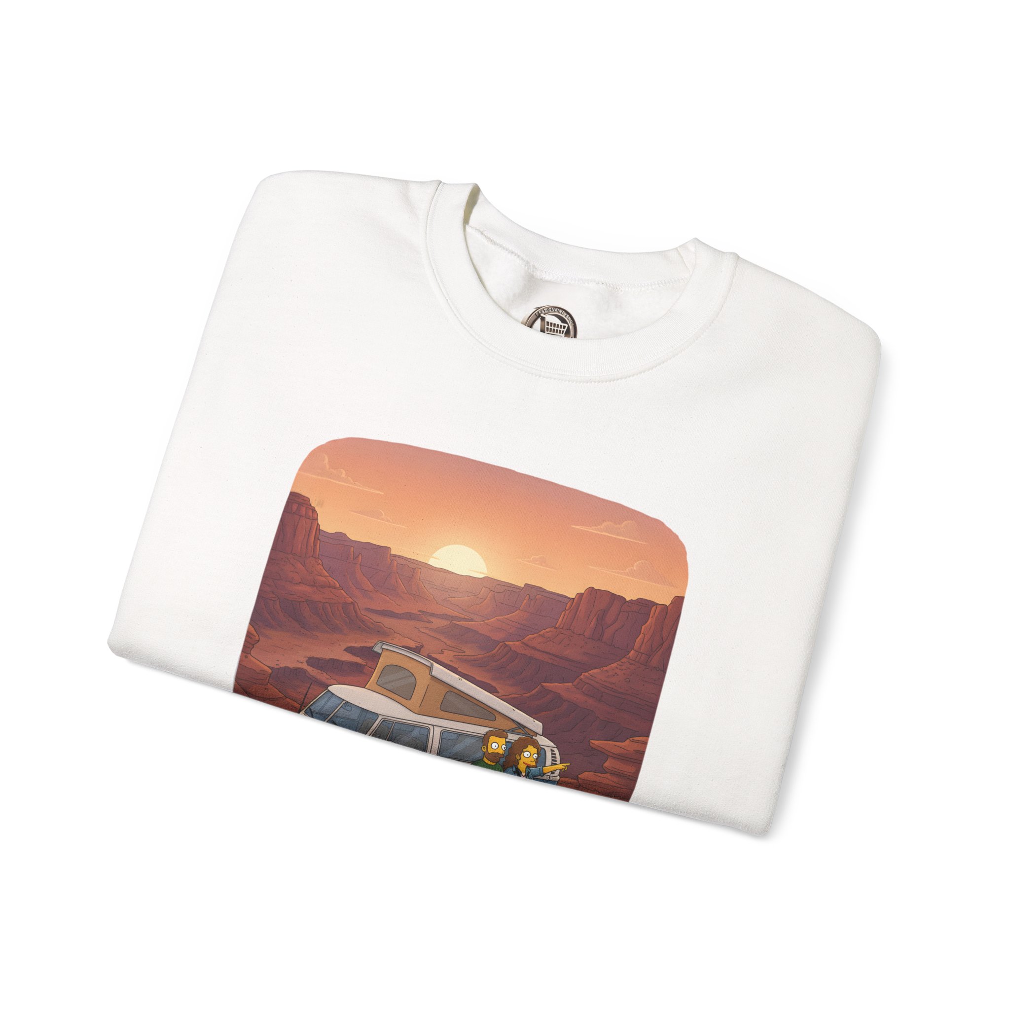 Unisex Heavy Blend™ Crewneck Sweatshirt — "Chasing Sunsets And Dusty Trails" Design Sitcom-Line