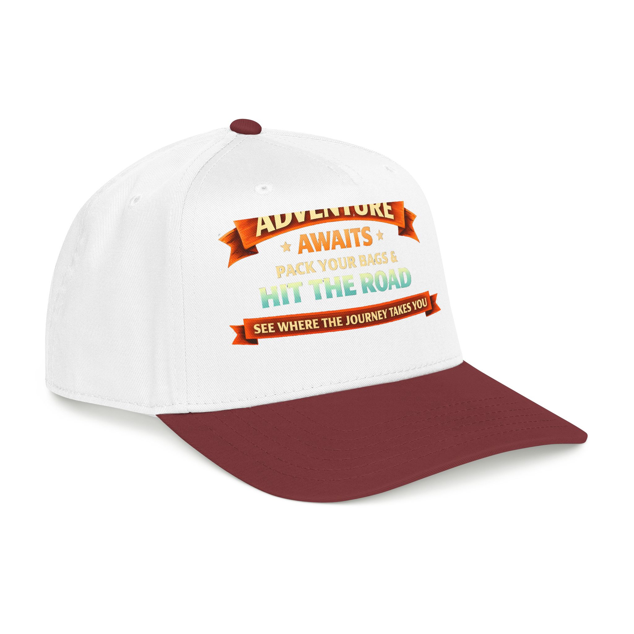 Baseball Cap - "Adventure Awaits-Pack Your Bags" Design Scenic-Line