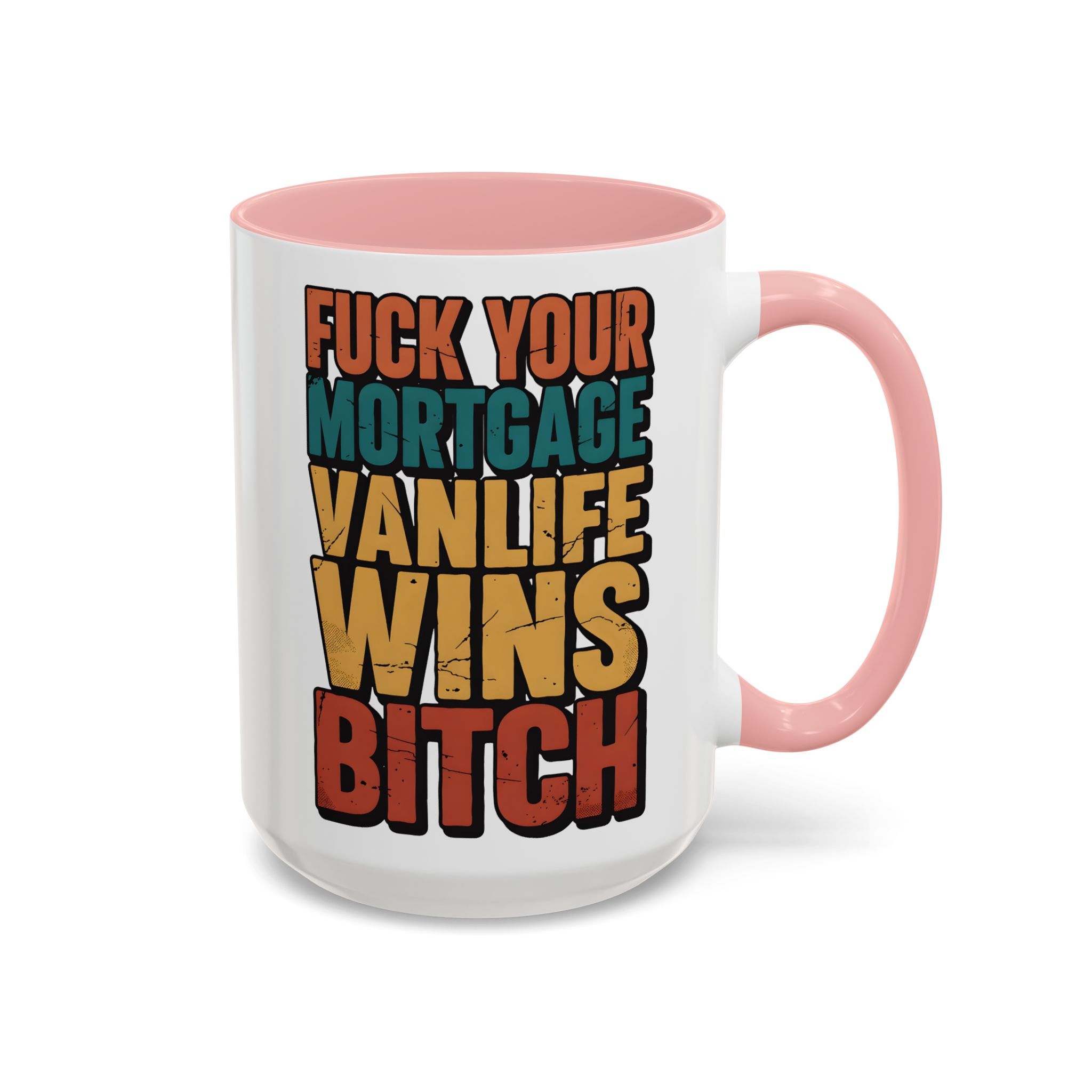 Accent Coffee Mug (11, 15oz) — "Fuck Your Mortgage" Design F**K-Line
