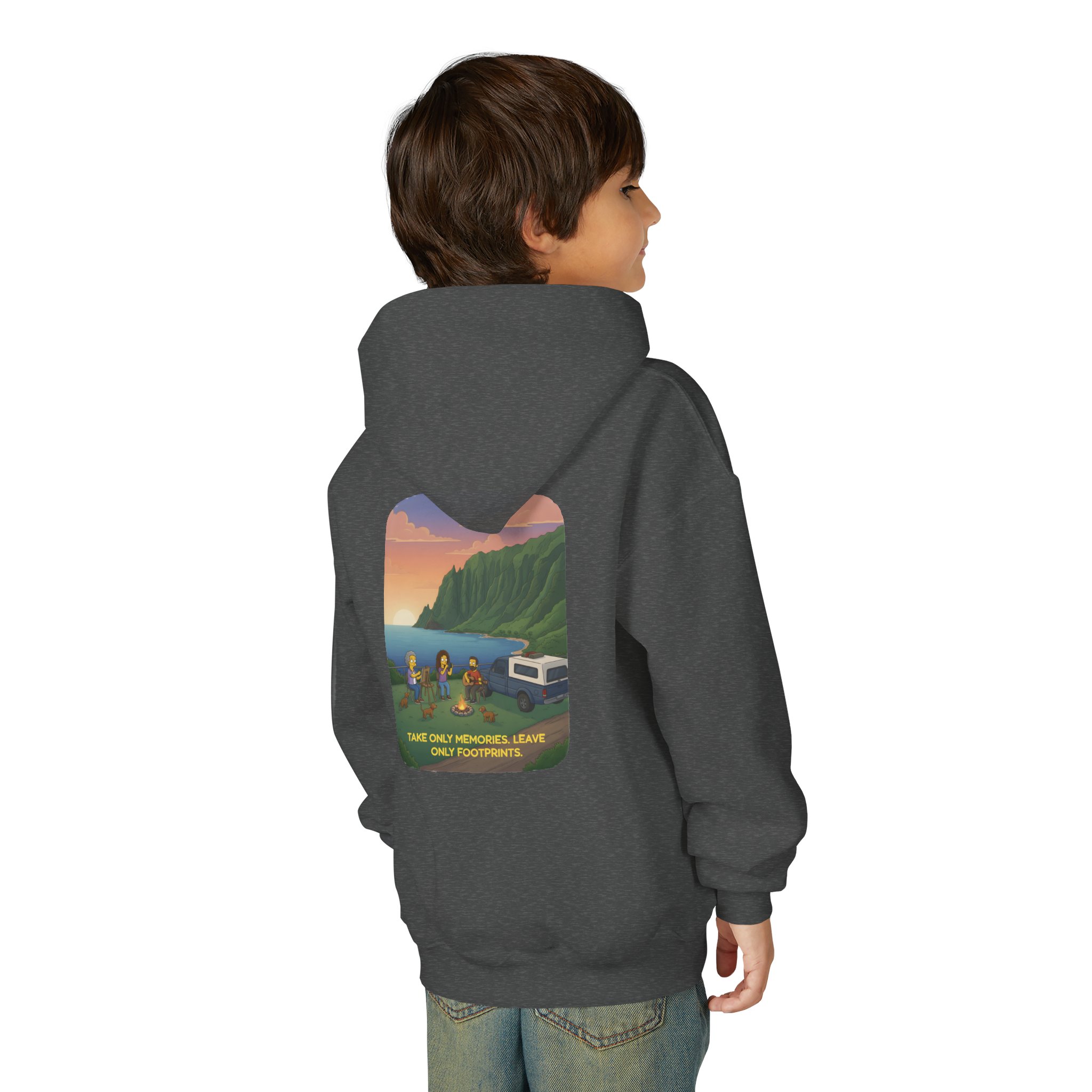 Youth Hoodie(Gildan) – "Take Only Memories-Leave Only Footprints (Design Sitcom-Line)